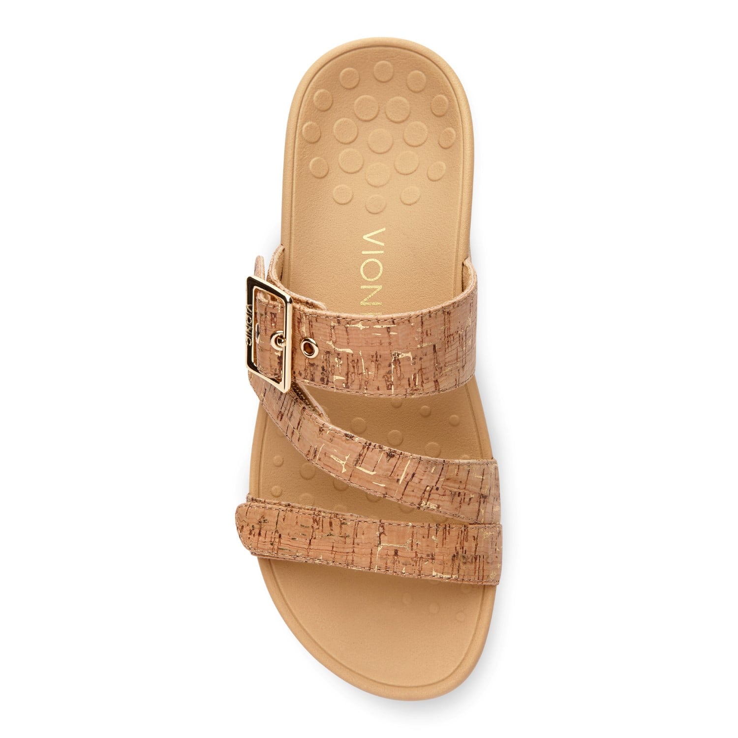 Vionic Pacific Rio - Women's Adjustable Platform Sandal - 3 top view Gold Cork