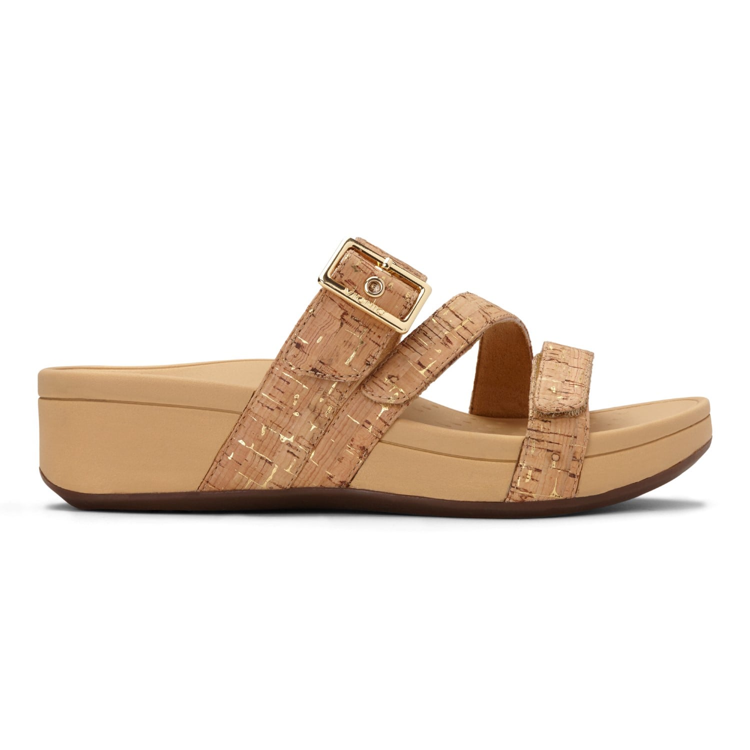 Vionic Pacific Rio - Women's Adjustable Platform Sandal - 4 right view Gold Cork