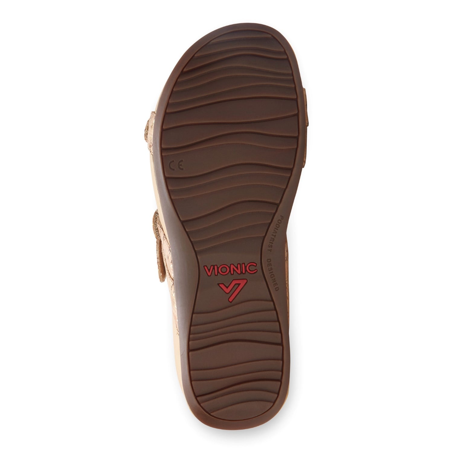 Vionic Pacific Rio - Women's Adjustable Platform Sandal - 7 bottom view Gold Cork