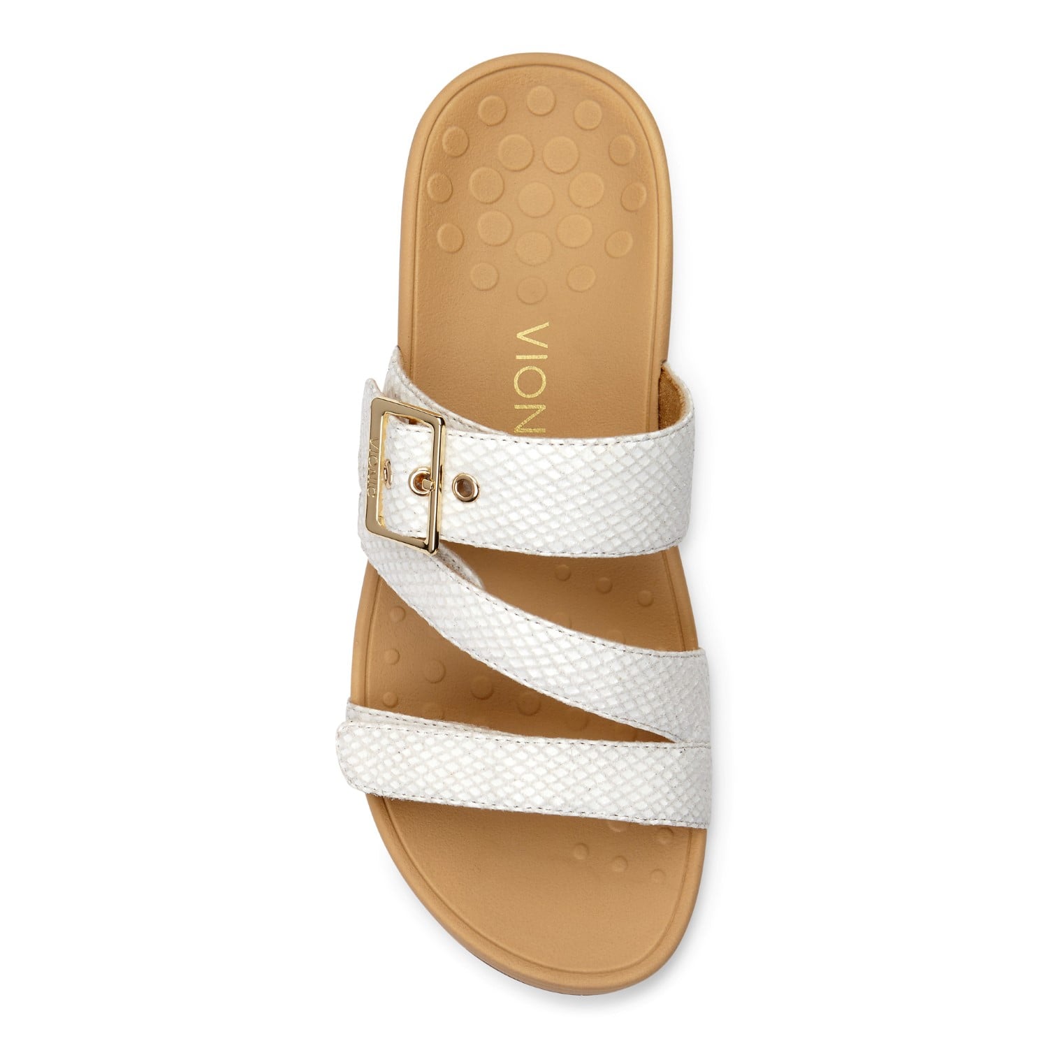 Vionic Pacific Rio - Women's Adjustable Platform Sandal - 3 top view White Snake