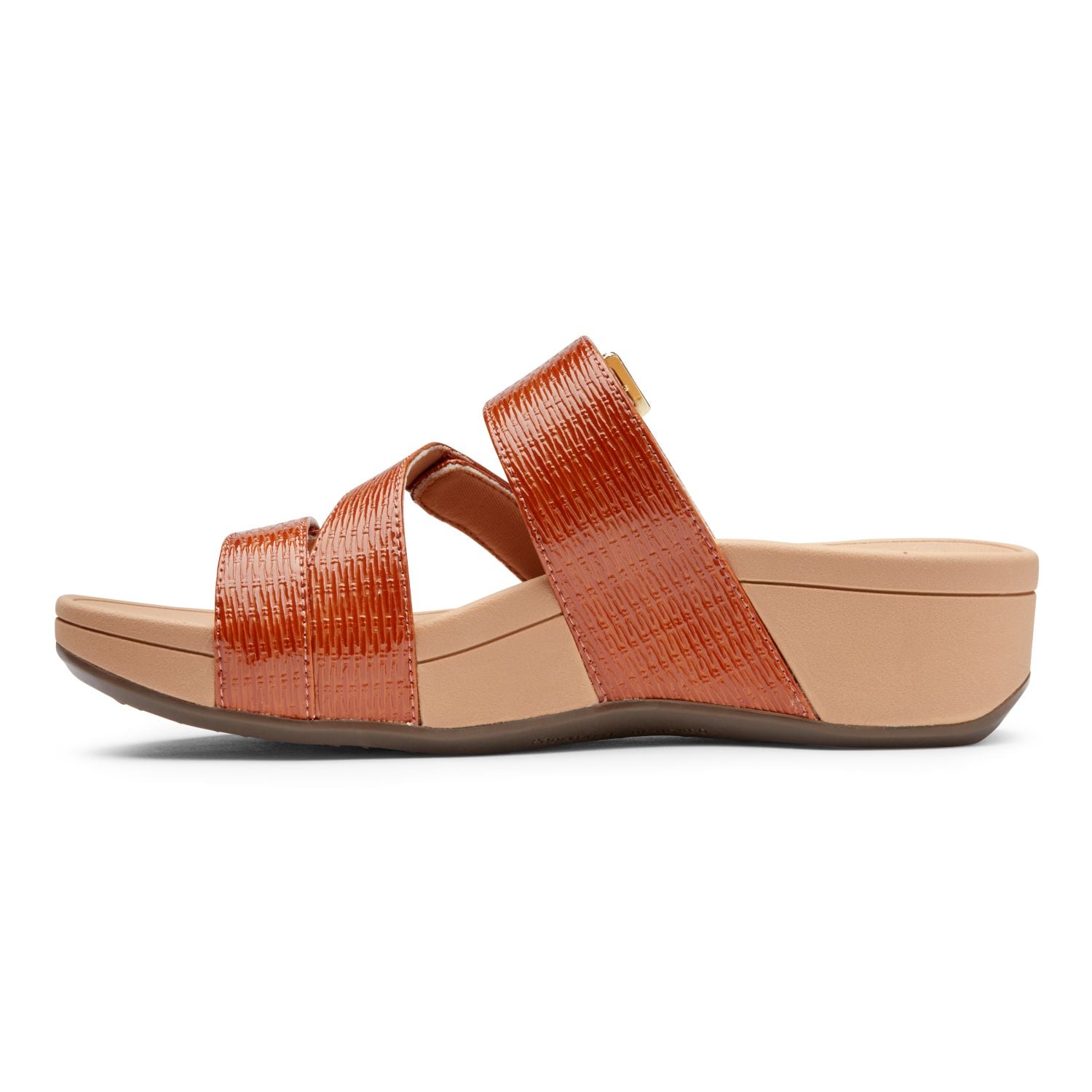 Vionic Pacific Rio - Women's Adjustable Platform Sandal - Brown Woven - 2 left view