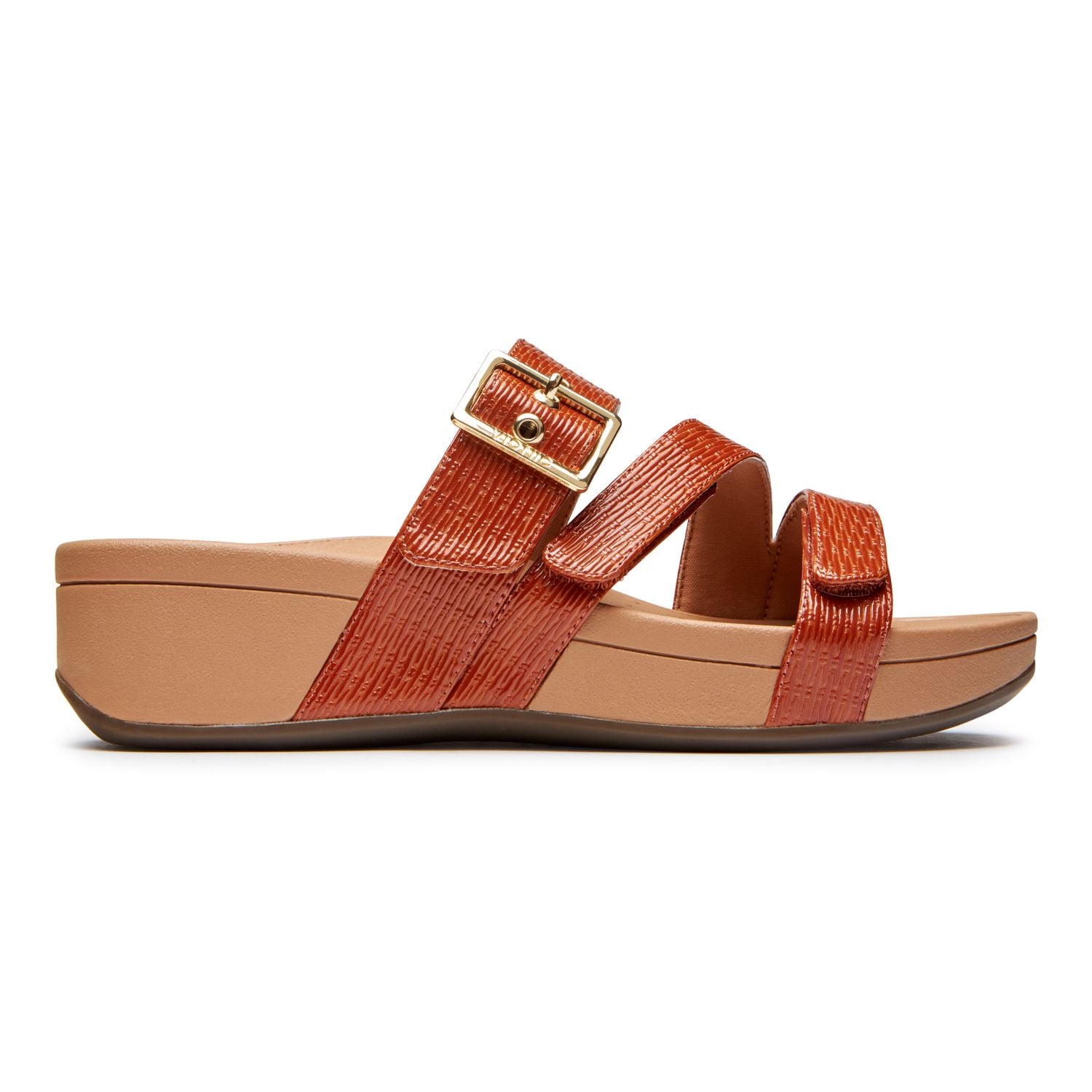 Vionic Pacific Rio - Women's Adjustable Platform Sandal - Brown Woven - 4 right view