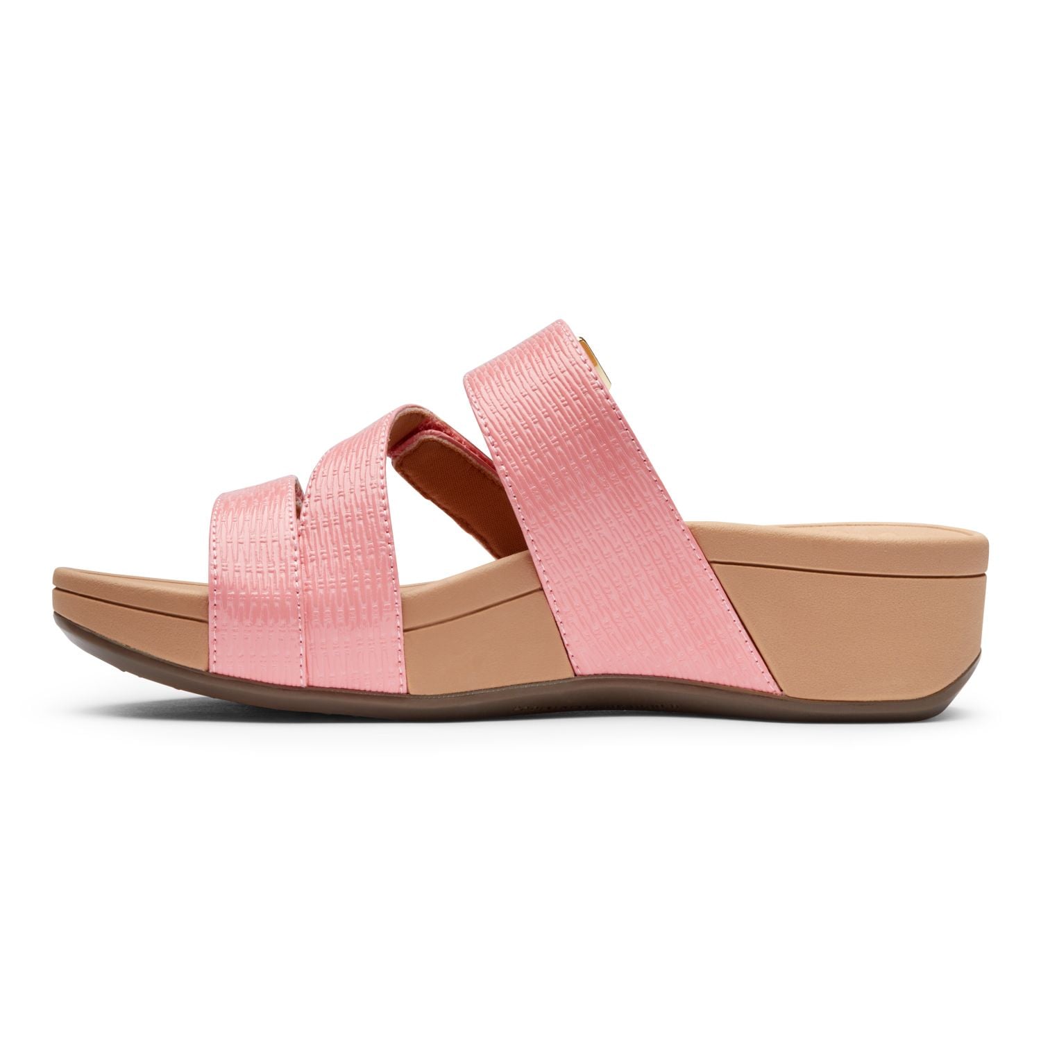 Vionic Pacific Rio - Women's Adjustable Platform Sandal - Coral Woven - 2 left view
