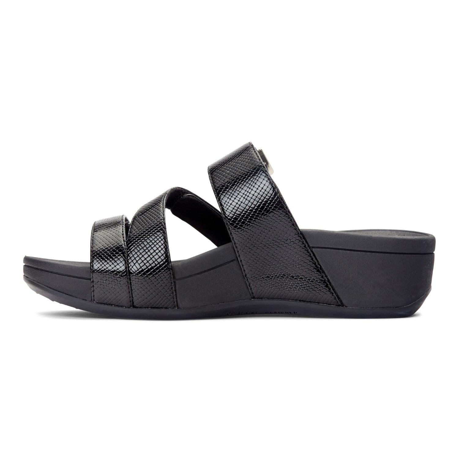 Vionic Pacific Rio - Women's Adjustable Platform Sandal - Black Lizard - 2 left view