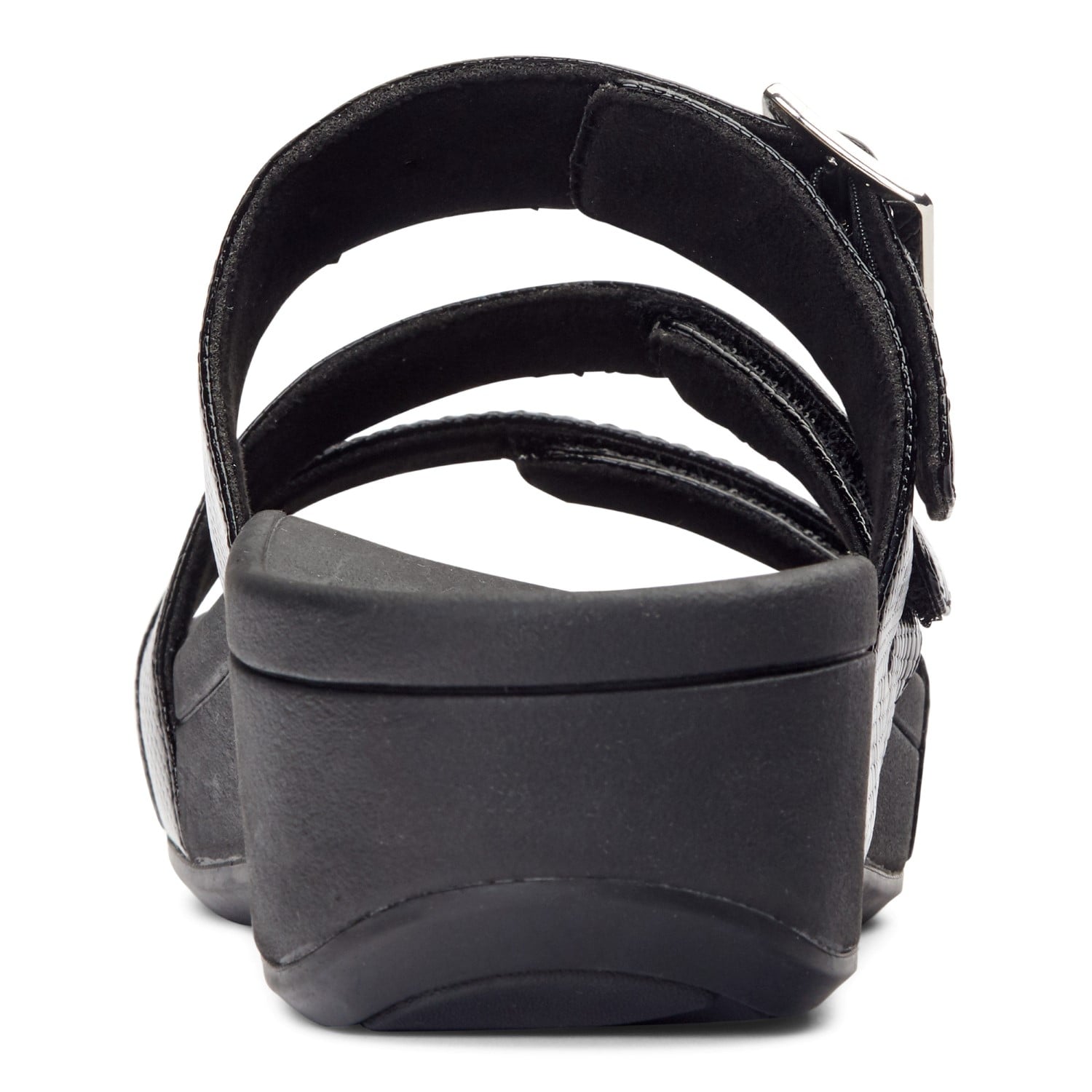 Vionic Pacific Rio - Women's Adjustable Platform Sandal - Black Lizard - 5 back view