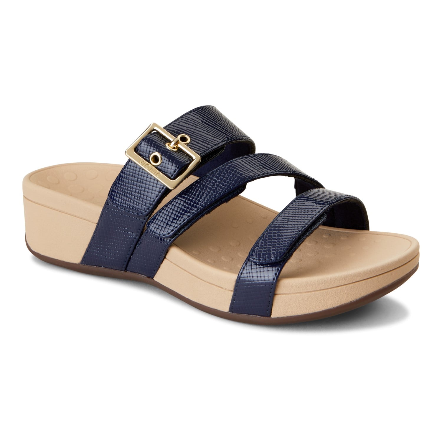 Vionic Pacific Rio - Women's Adjustable Platform Sandal - Navy Lizard - 1 main view