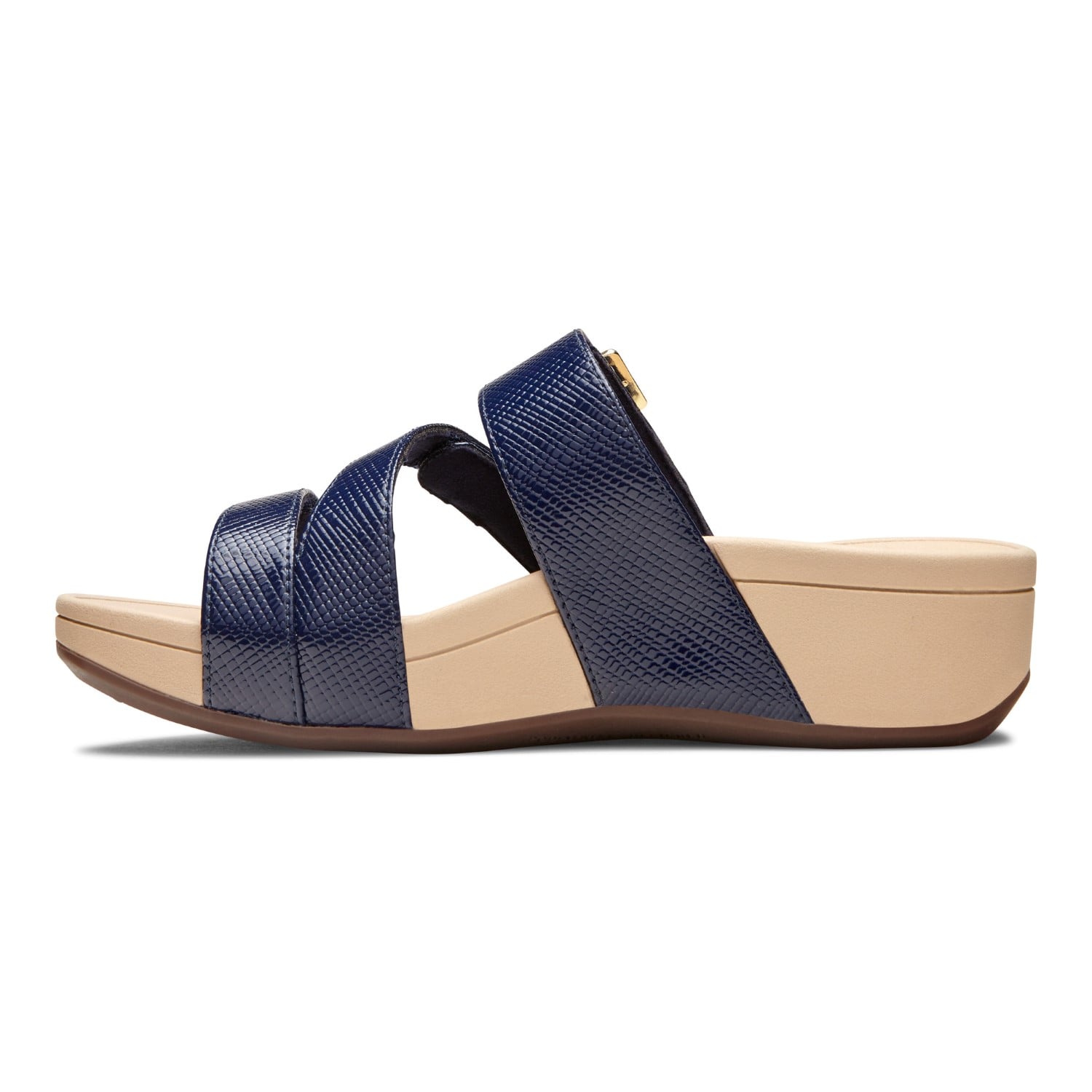 Vionic Pacific Rio - Women's Adjustable Platform Sandal - Navy Lizard - 2 left view