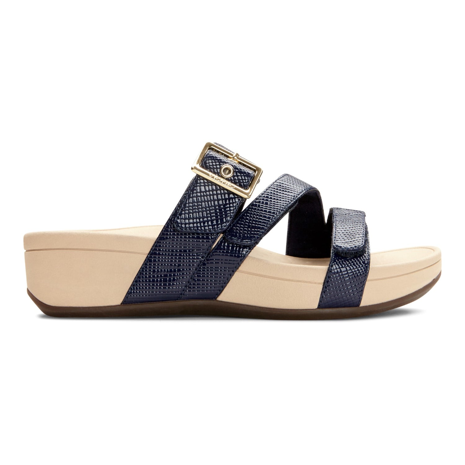 Vionic Pacific Rio - Women's Adjustable Platform Sandal - Navy Lizard - 4 right view