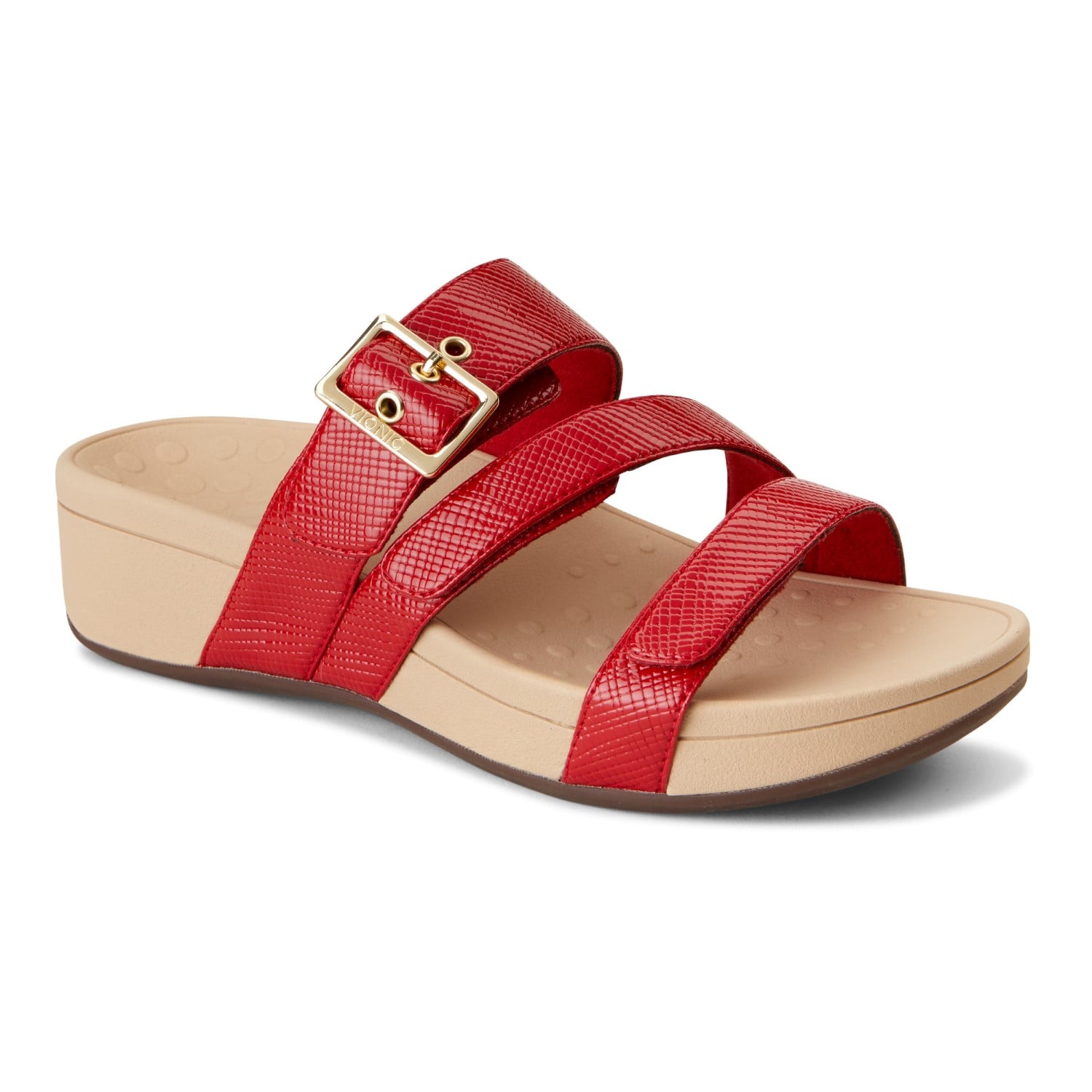 Vionic Pacific Rio - Women's Adjustable Platform Sandal - Red Lizard - 1 main view