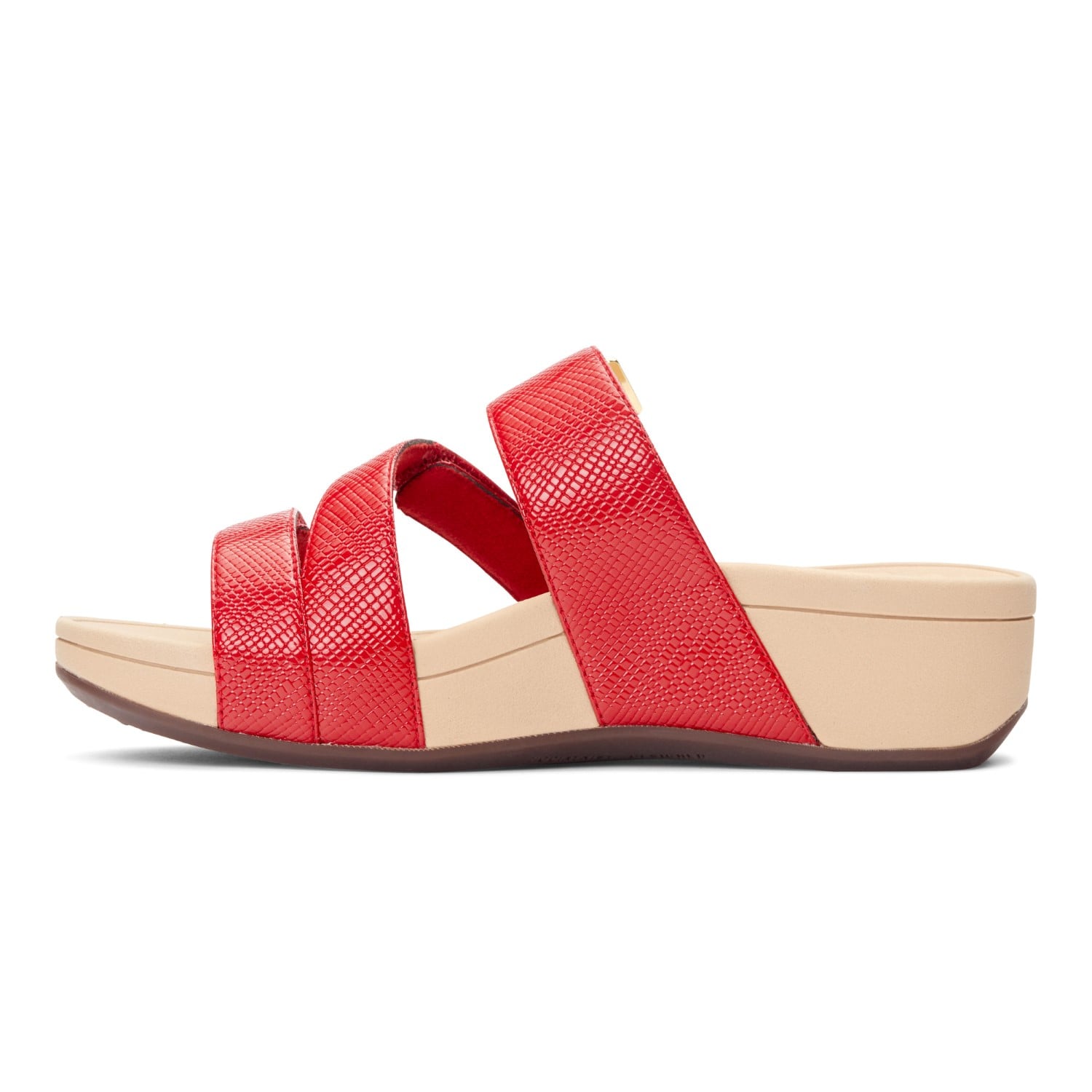 Vionic Pacific Rio - Women's Adjustable Platform Sandal - Red Lizard - 2 left view