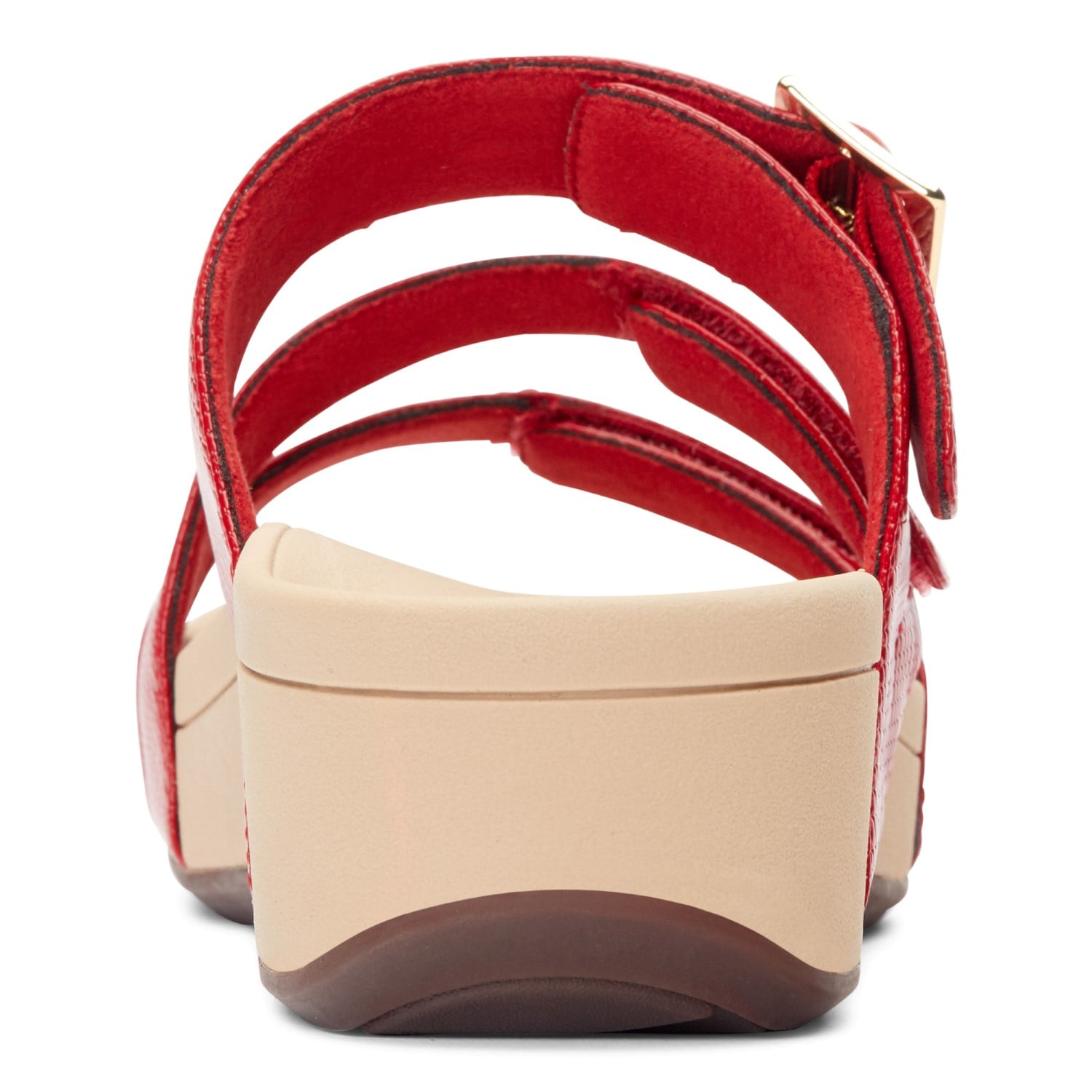 Vionic Pacific Rio - Women's Adjustable Platform Sandal - Red Lizard - 5 back view