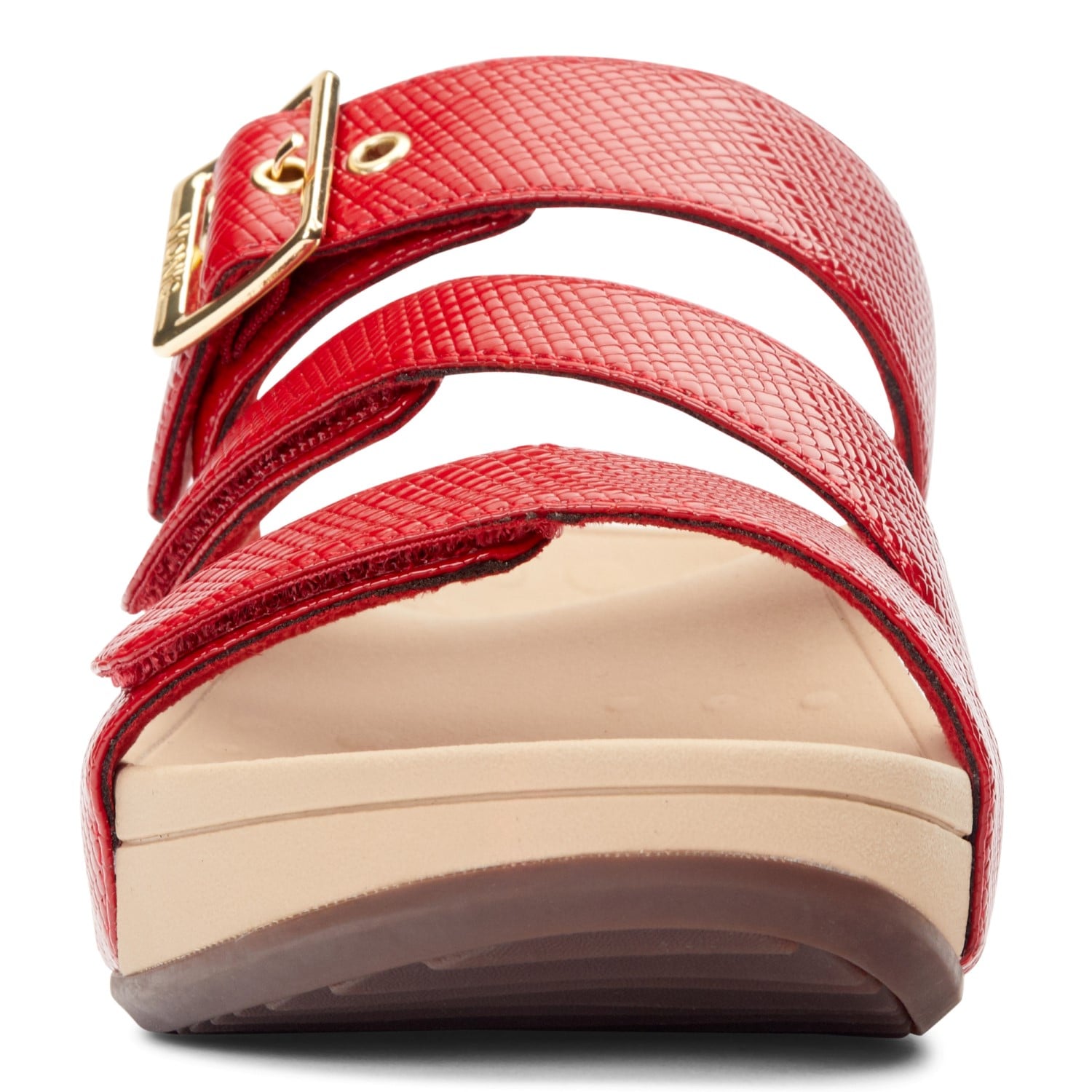 Vionic Pacific Rio - Women's Adjustable Platform Sandal - Red Lizard - 6 front view