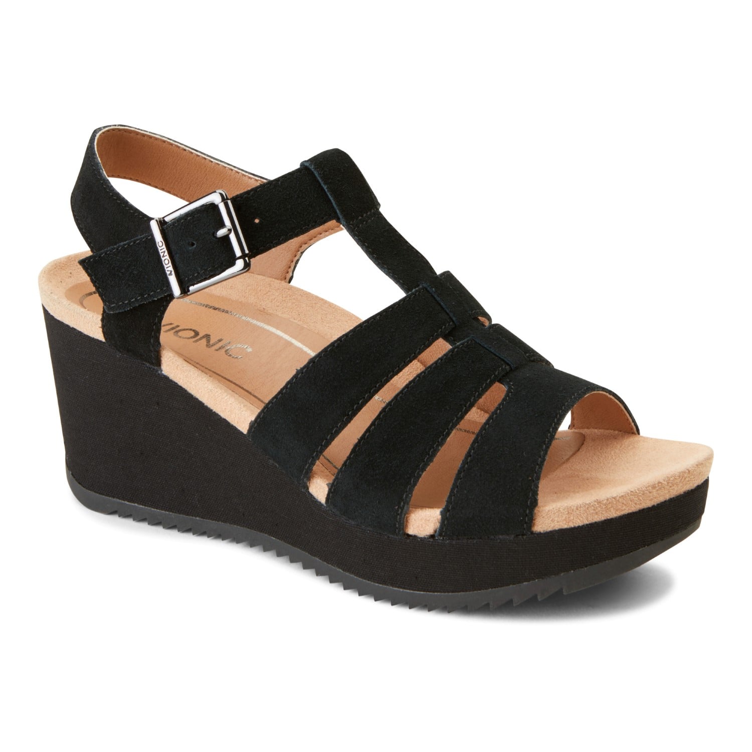 Vionic Tawny Women's Wedge Sandal - Black - 1 view
