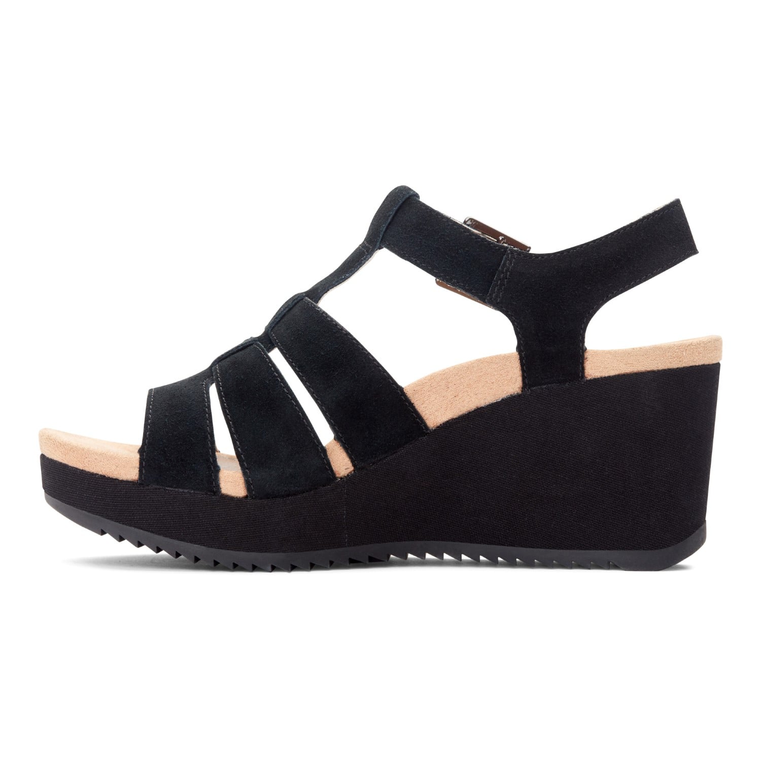 Vionic Tawny Women's Wedge Sandal - Black - 2 left view