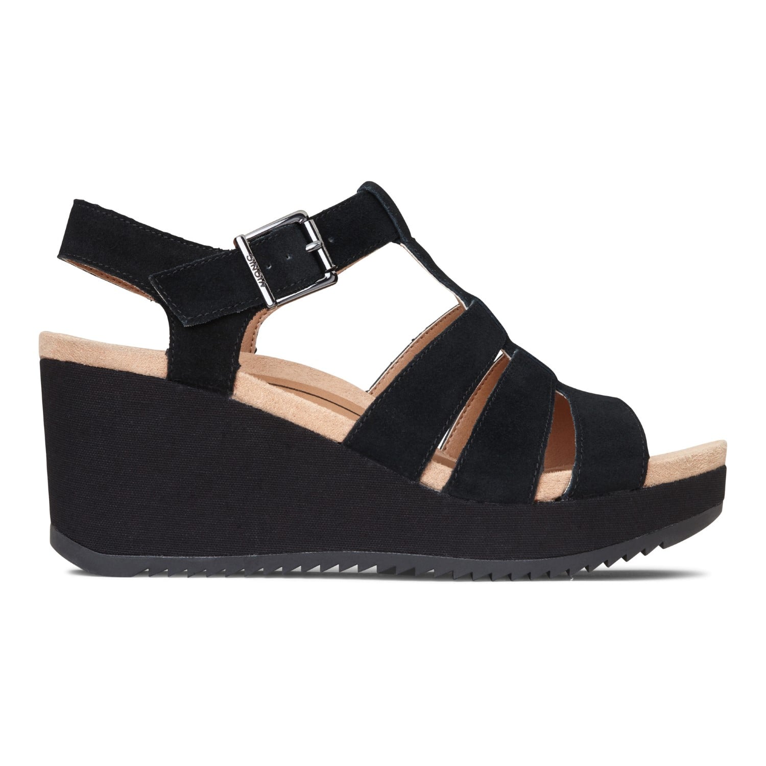 Vionic Tawny Women's Wedge Sandal - Black - 4 right view