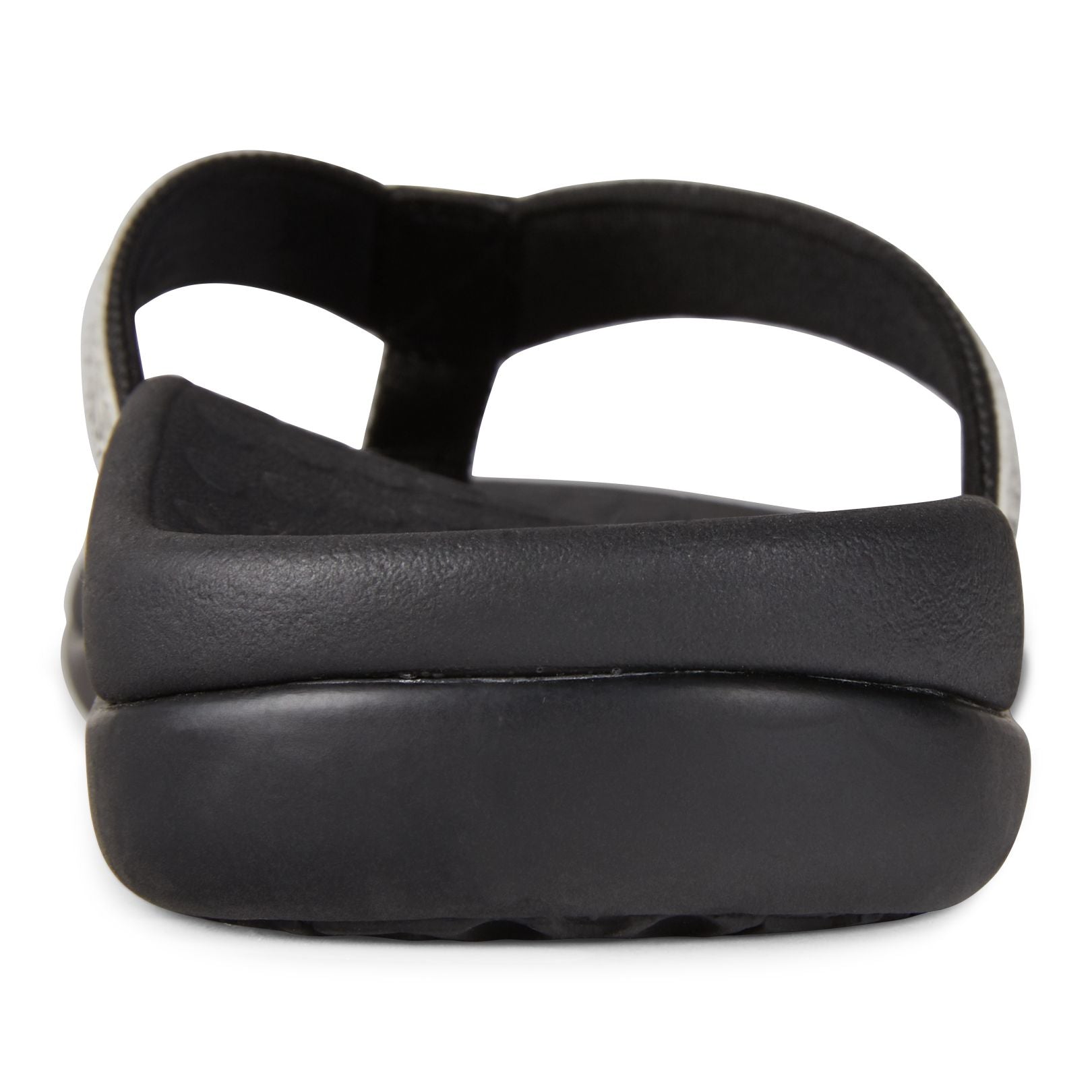 Vionic Tide II - Women's Leather Orthotic Sandals - Orthaheel - White Black Snake - 5 back view