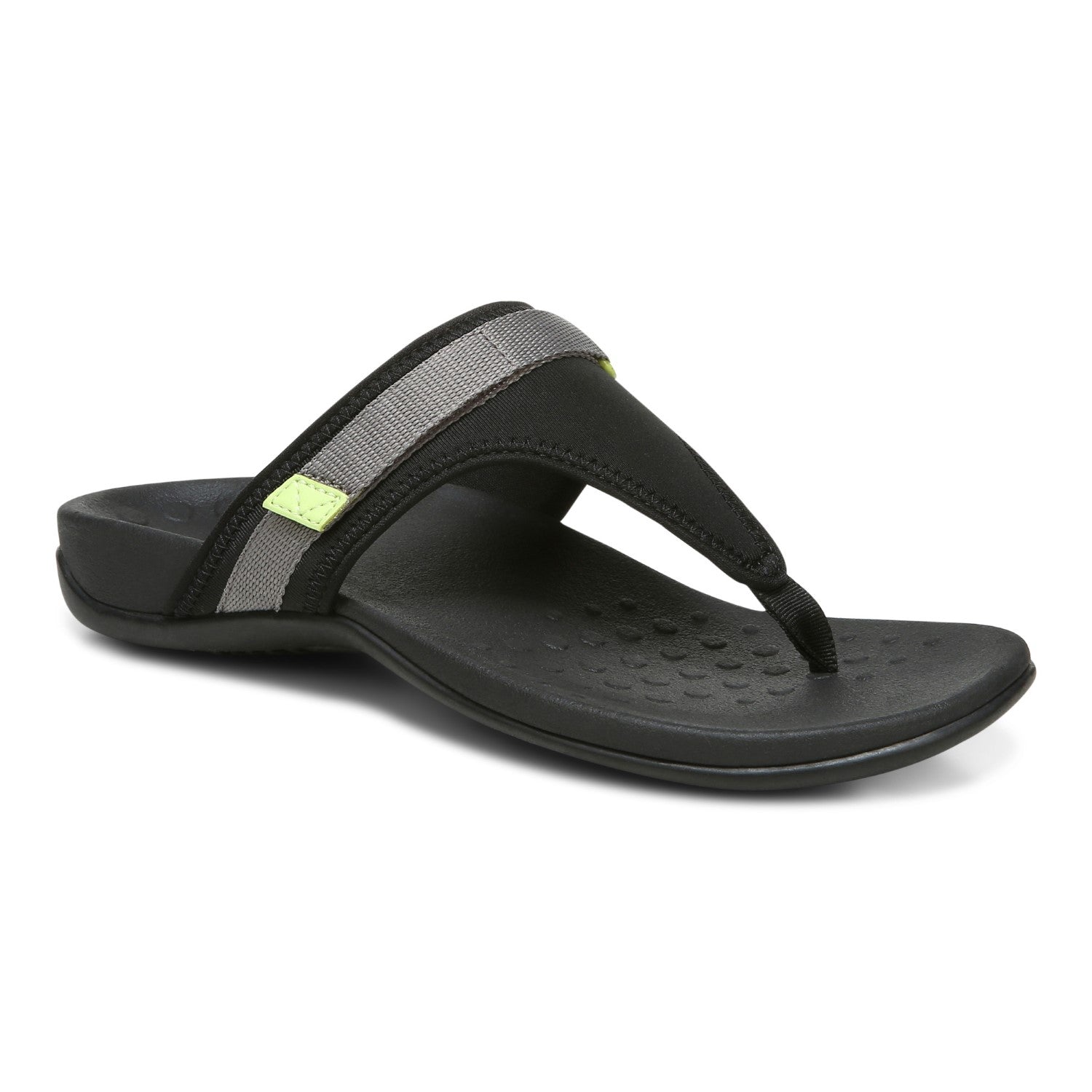Vionic Tiffany Women's Toe Post Supportive Sandal - Black - 1 profile view
