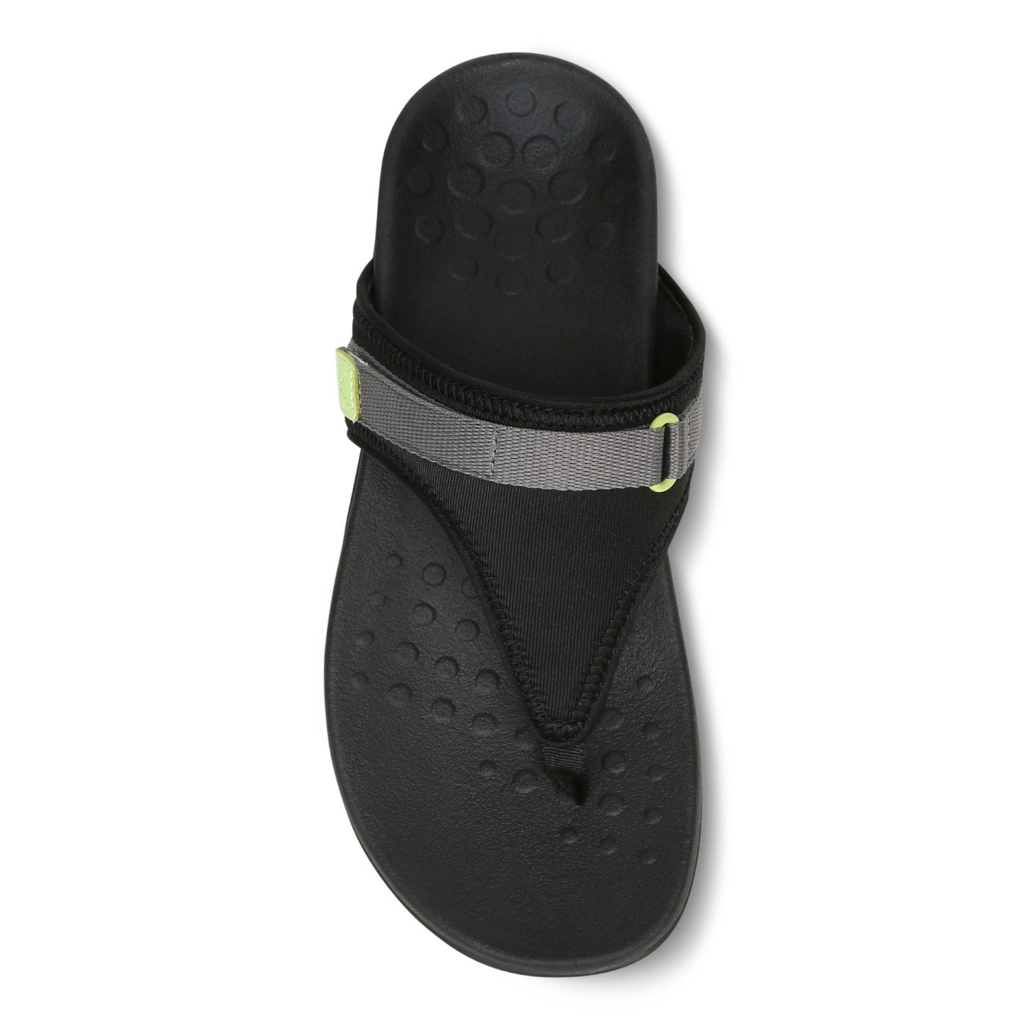 Vionic Tiffany Women's Toe Post Supportive Sandal - Black - 3 top view