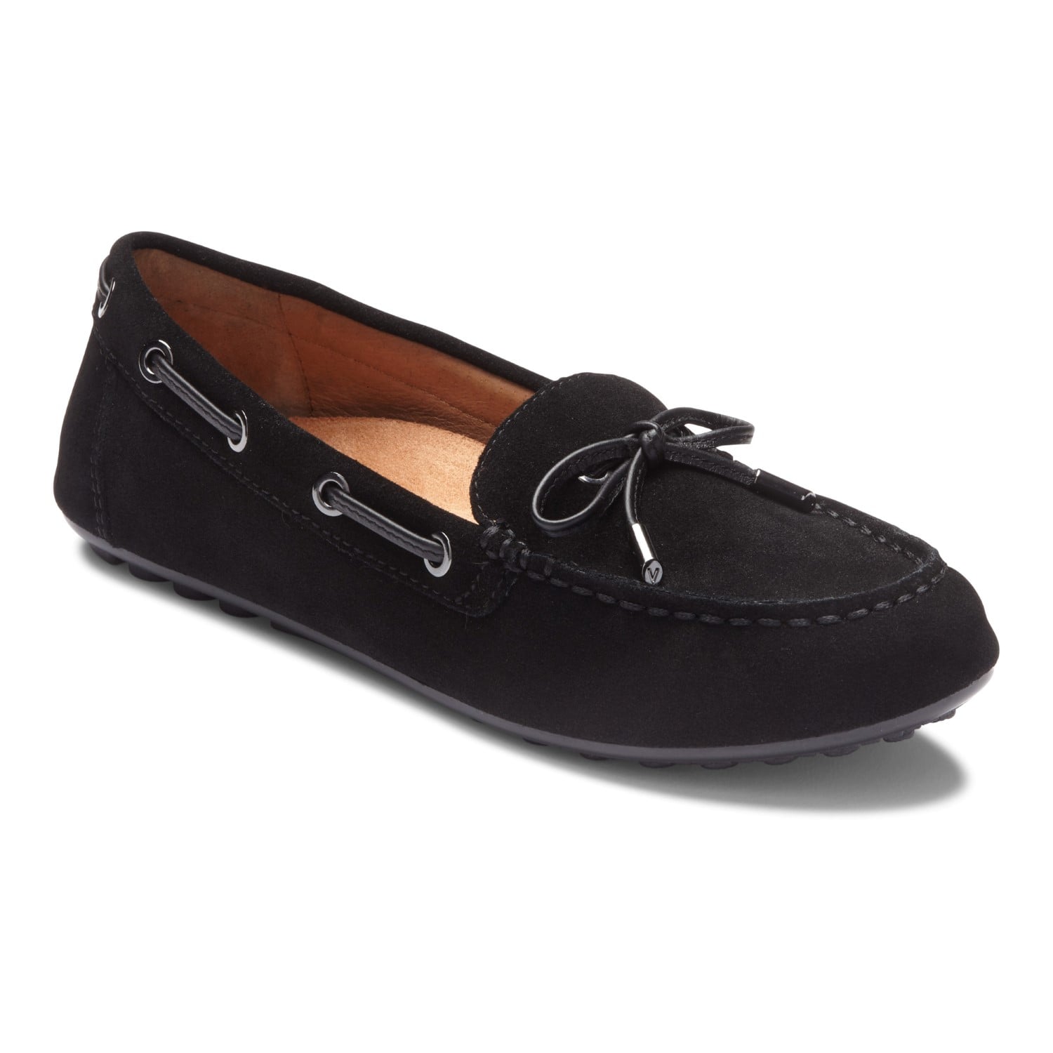 Vionic Honor Virginia - Women's Supportive Boat Shoe - Black - 1 profile view