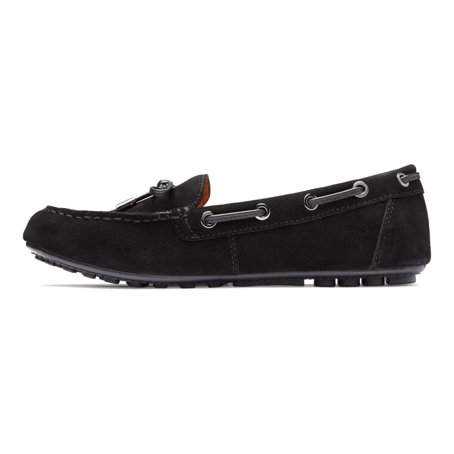 Vionic Honor Virginia - Women's Supportive Boat Shoe - Black - 2 left view