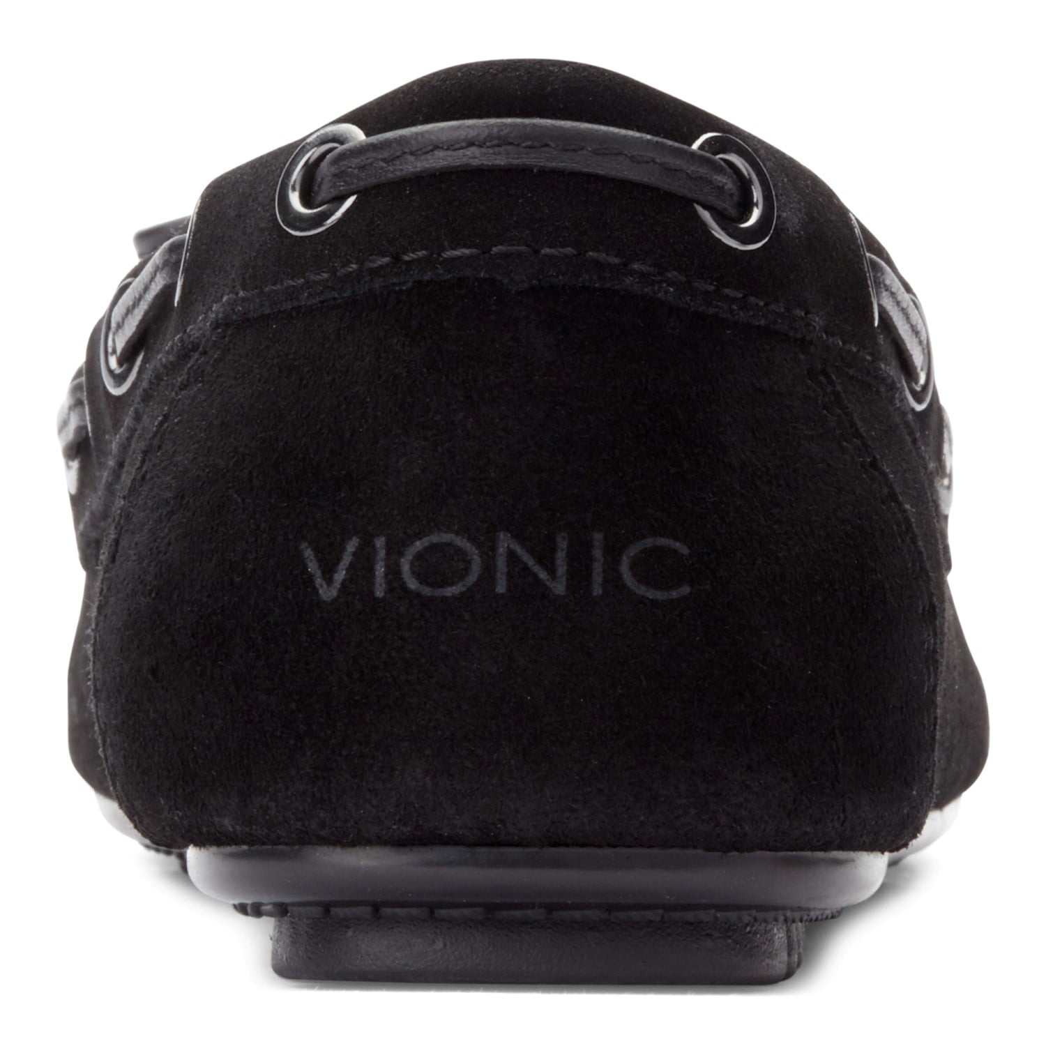 Vionic Honor Virginia - Women's Supportive Boat Shoe - Black - 5 back view