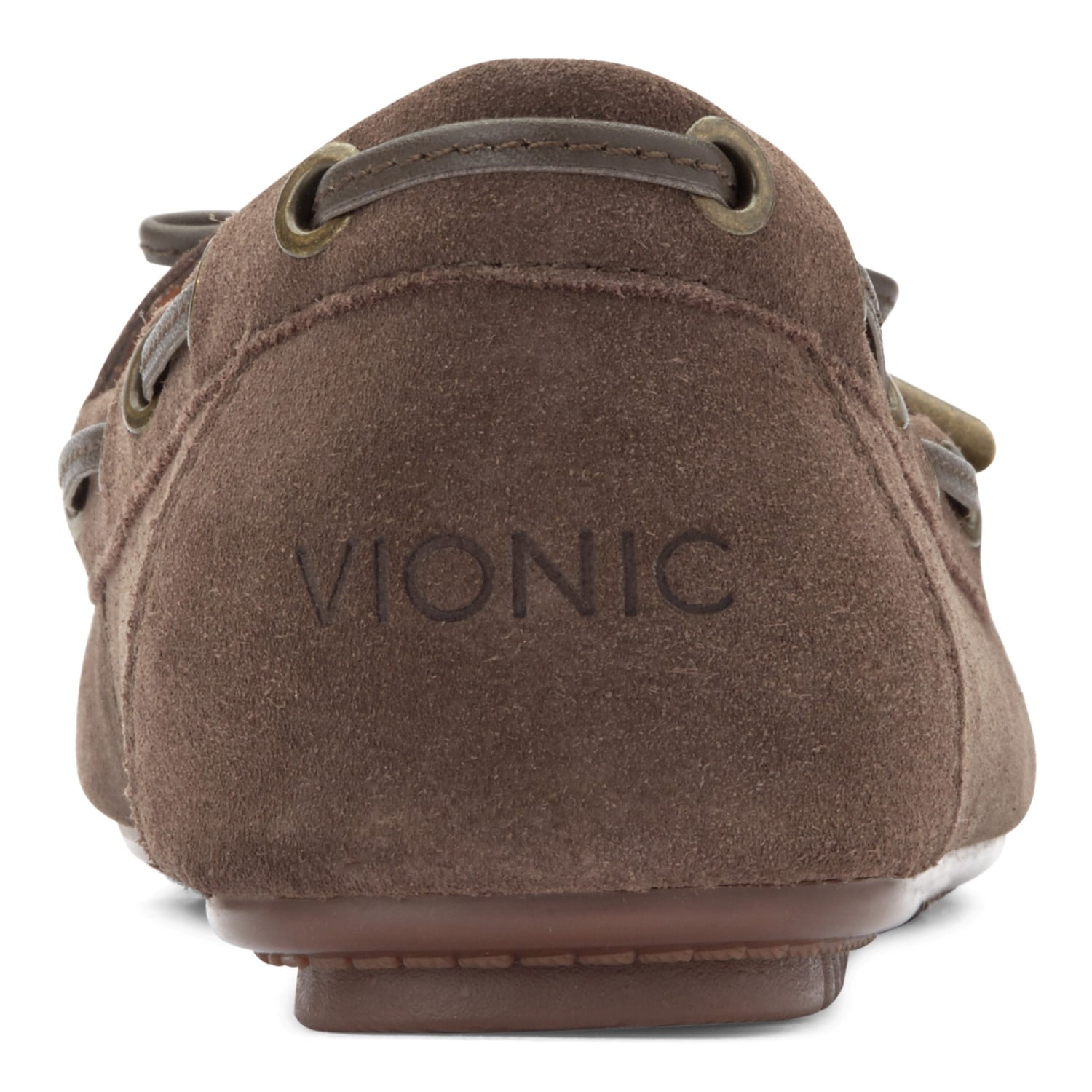 Vionic Honor Virginia - Women's Supportive Boat Shoe - Greige - 5 back view
