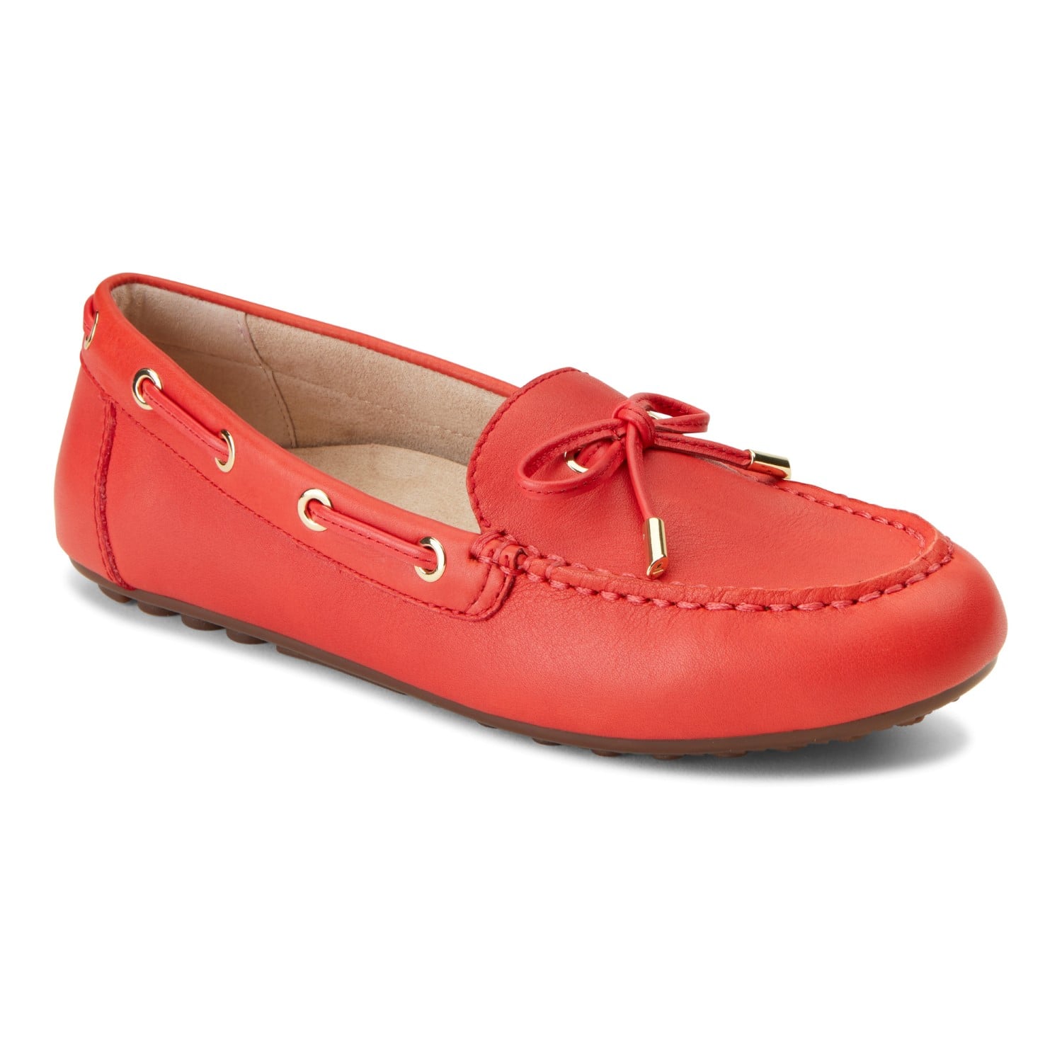 Vionic Honor Virginia - Women's Supportive Boat Shoe - Cherry Leather - 1 main view