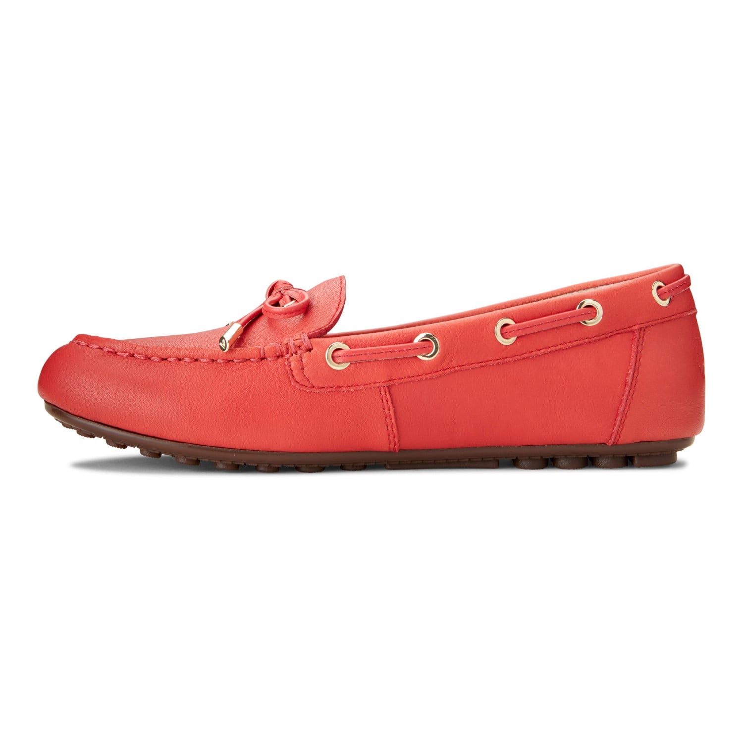 Vionic Honor Virginia - Women's Supportive Boat Shoe - Cherry Leather - 2 left view