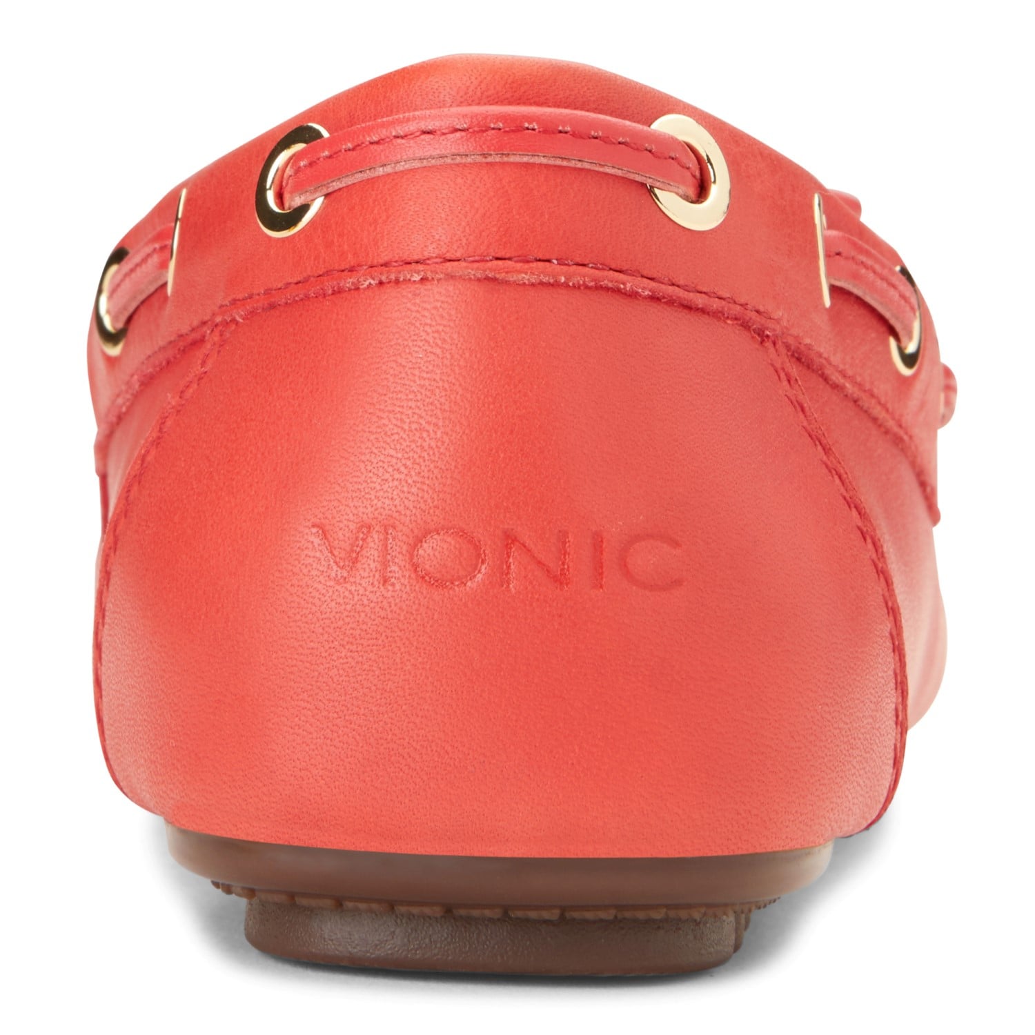 Vionic Honor Virginia - Women's Supportive Boat Shoe - Cherry Leather - 5 back view