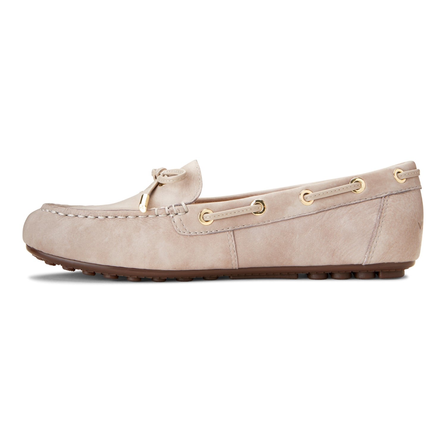 Vionic Honor Virginia - Women's Supportive Boat Shoe - Nude Leather - 2 left view