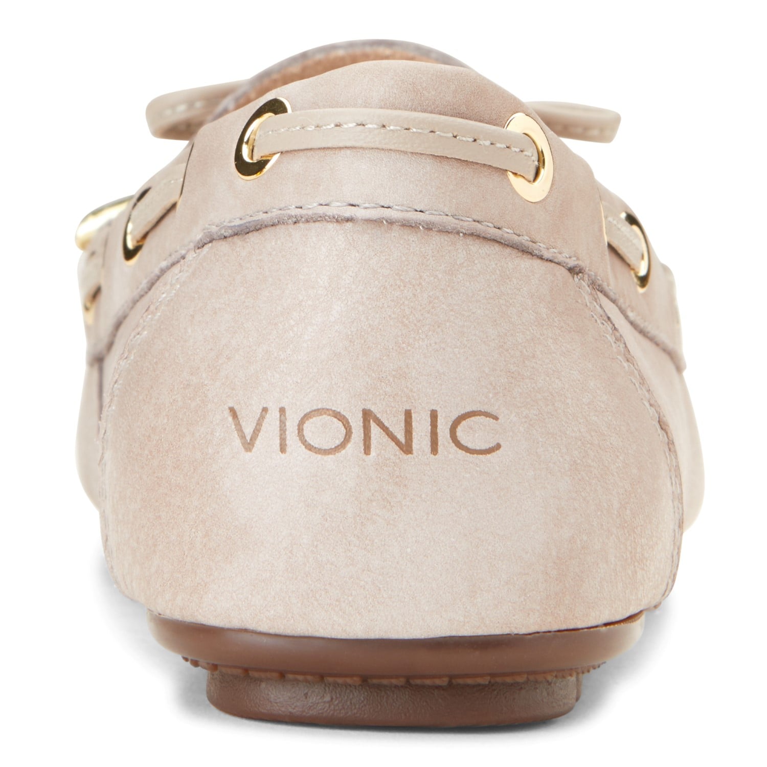 Vionic Honor Virginia - Women's Supportive Boat Shoe - Nude Leather - 5 back view