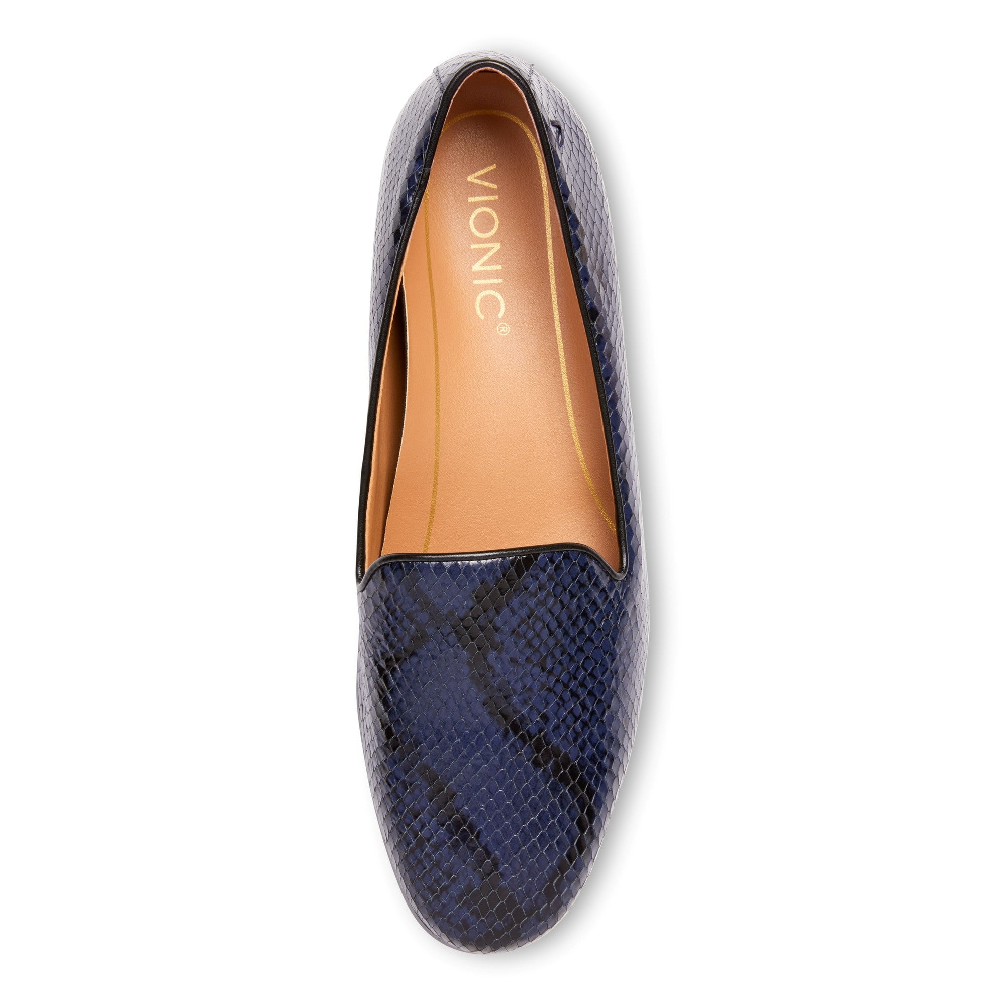 Vionic Willa Women's Slip-on Flat - Navy Boa - 3 top view