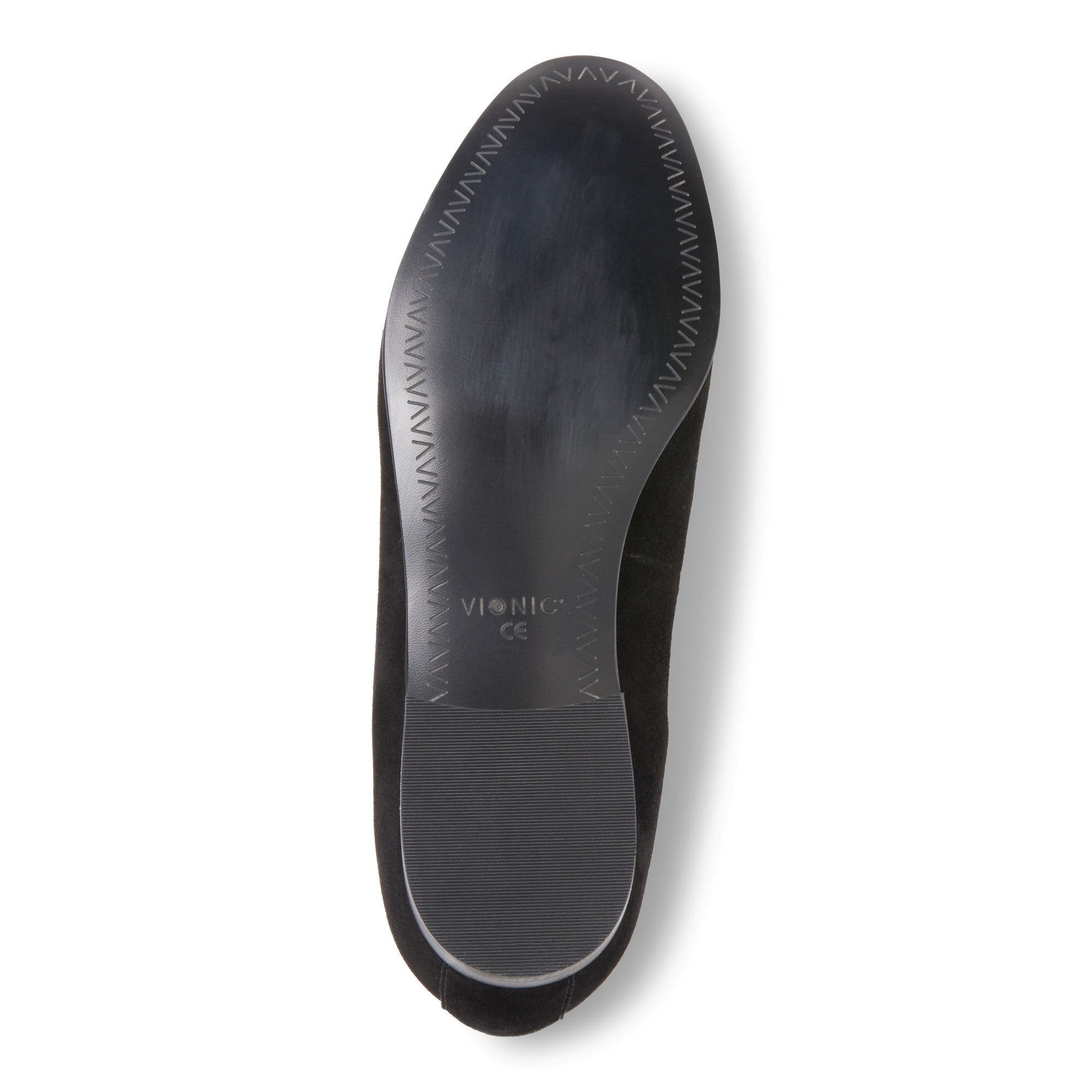 Vionic Willa Women's Slip-on Flat - Black Suede - 7 bottom view