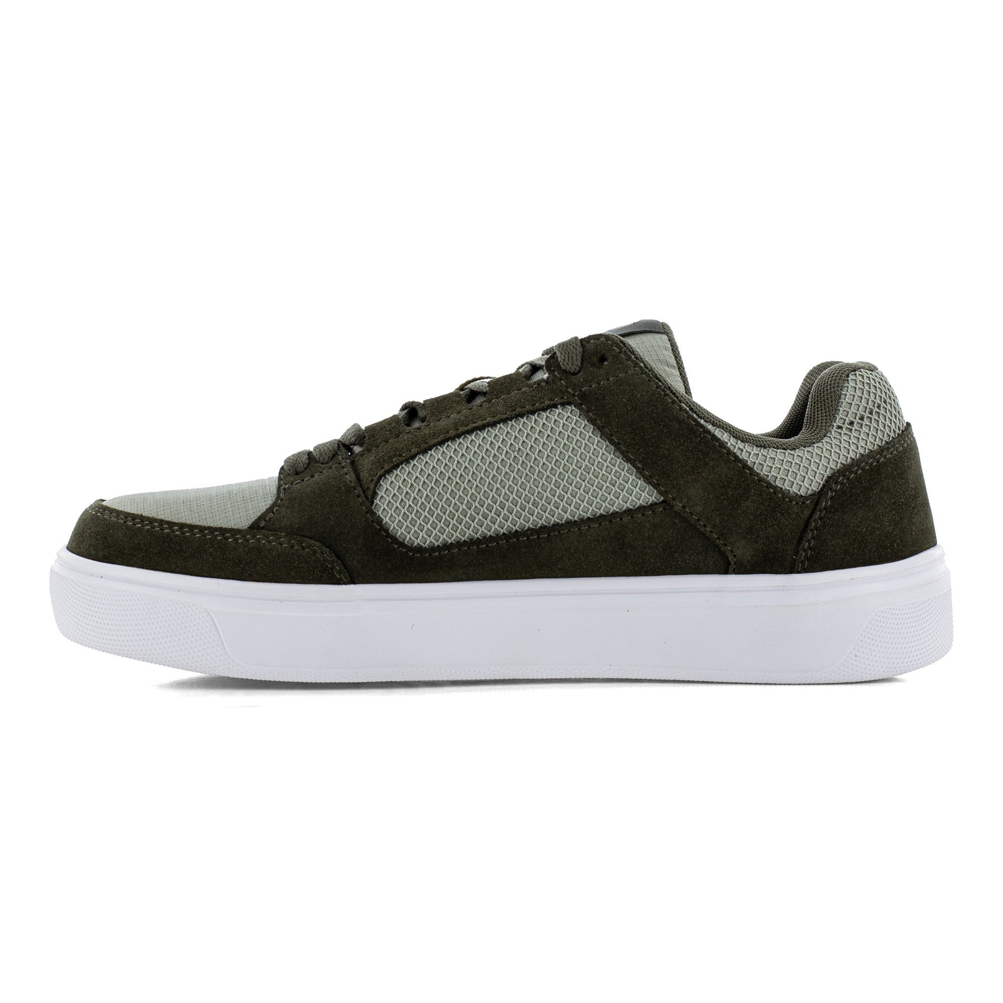 Volcom Evolve Men's Safety Toe Skate Shoe - Comp Toe - SD10 - SR - Olive/sage Suede Mesh - Left side