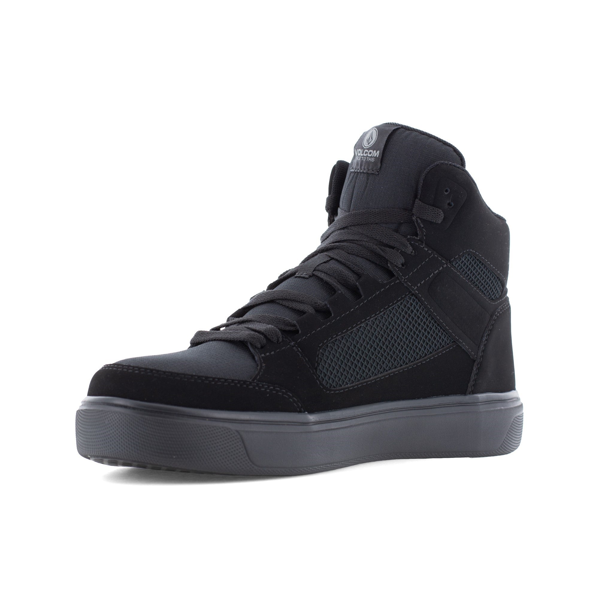 Volcom Evolve Men's Safety Toe High Top Work Shoe - Comp Toe - EH - SR - Triple Black - Other Angle