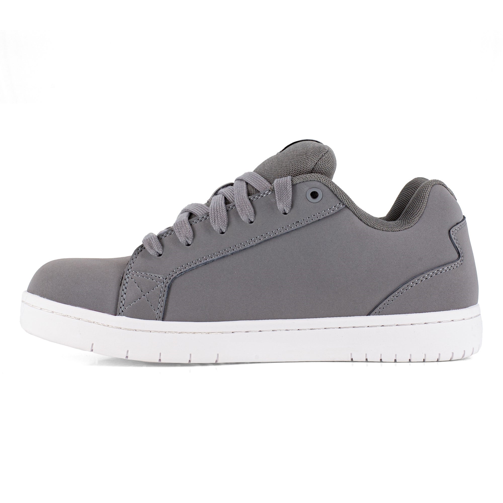 Volcom Stone Men's Comp Toe EH Skate Style Work Shoe - Slip Resistant - Grey And Black - Left side