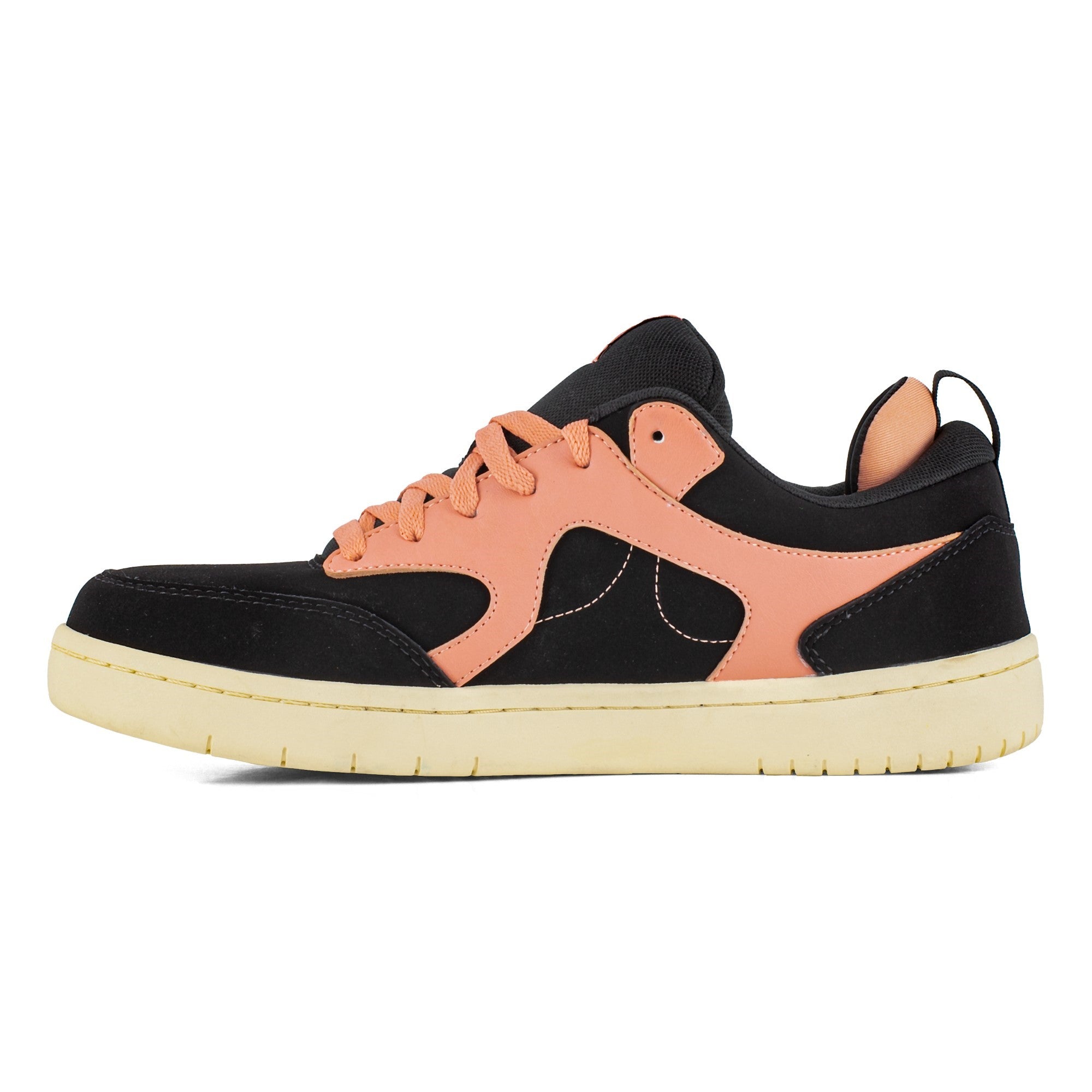 Volcom Vitals Women's Comp Toe SD10 Slip-Resistant Work Shoe - Black And Clay Orange - Left side
