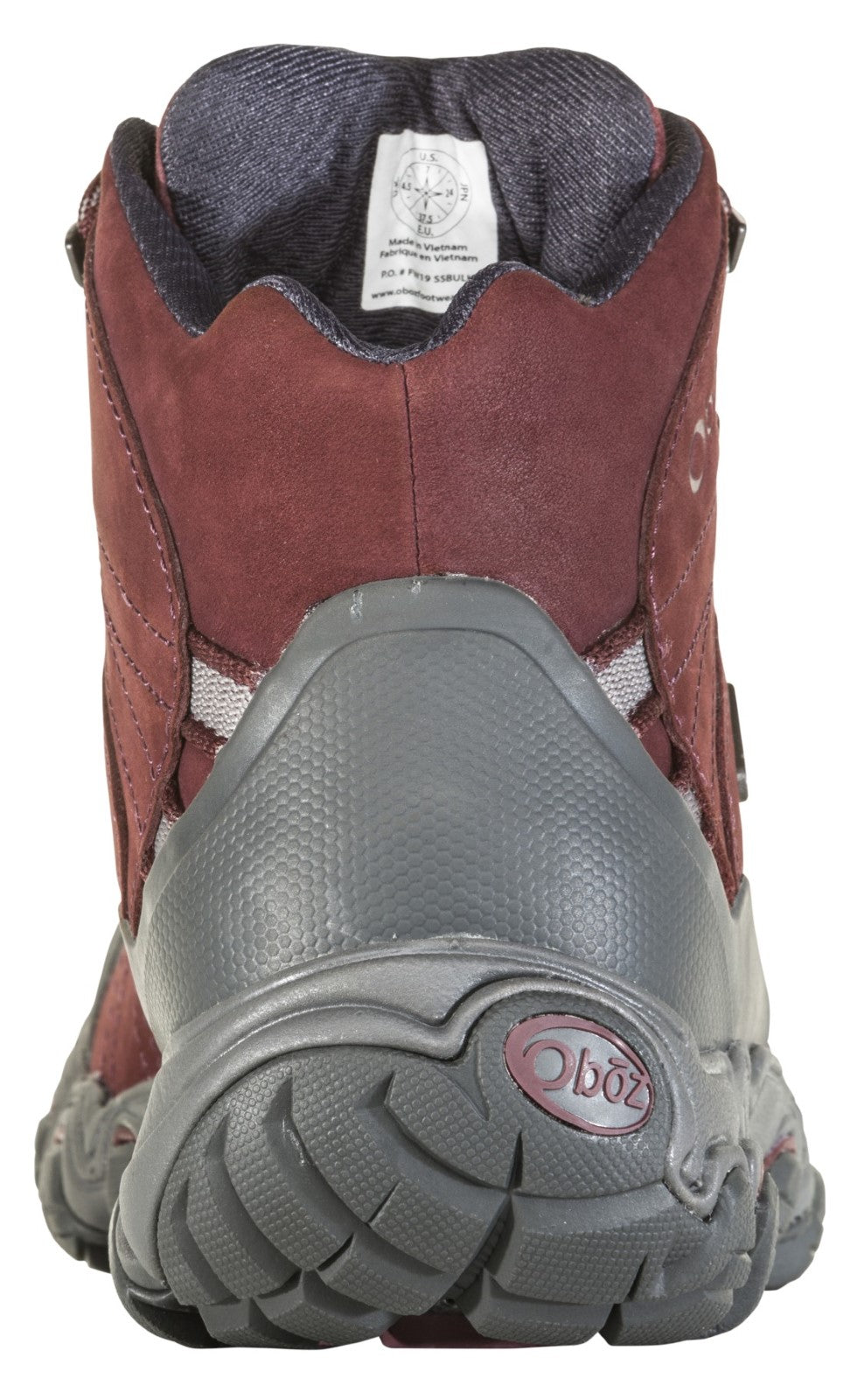 Oboz Bridger Mid Women's Waterproof Hiking Boot - Mahogany Back