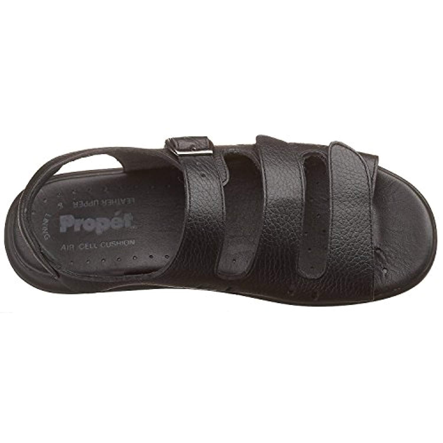 Propet Breeze - Women's Supportive Sling-Back Sandals - Black/Grain