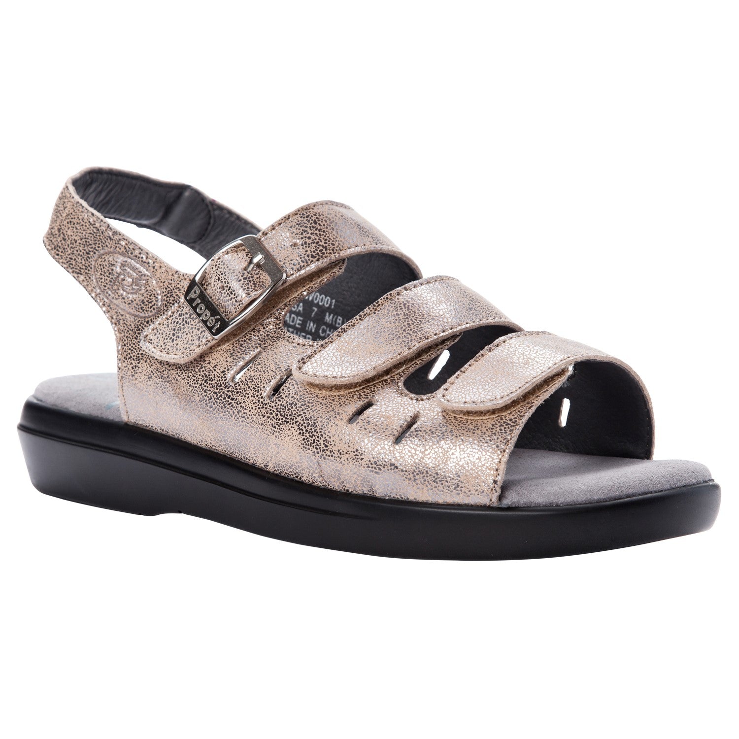 Propet Breeze Womens Sandals - Pearl Pewter - angle view - main