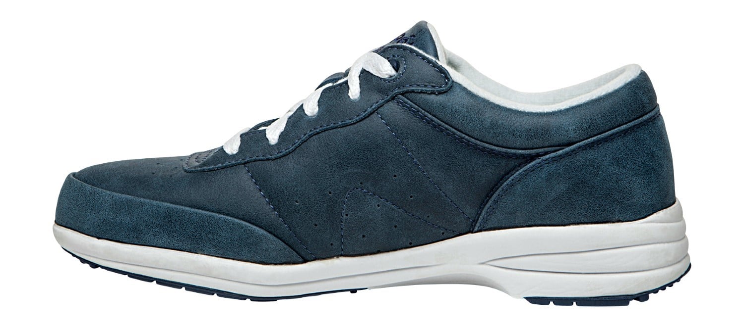 Propet Washable Walker - Slip Resistant - Women's Diabetic Shoe - Royal Blue/White Suede