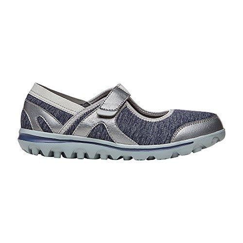 Propet Onalee - Women's Stretchable Mary Jane Shoe - Blue/Silver