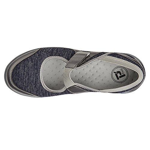 Propet Onalee - Women's Stretchable Mary Jane Shoe - Blue/Silver