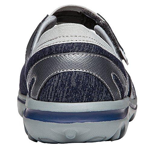 Propet Onalee - Women's Stretchable Mary Jane Shoe - Blue/Silver