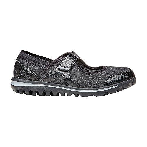 Propet Onalee - Women's Stretchable Mary Jane Shoe - Grey/Black