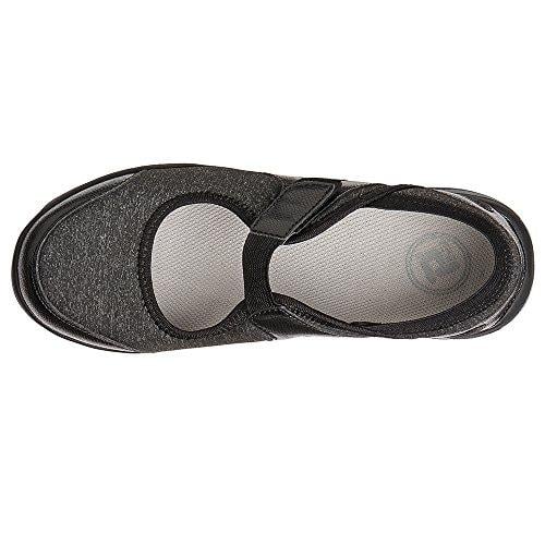 Propet Onalee - Women's Stretchable Mary Jane Shoe - Grey/Black