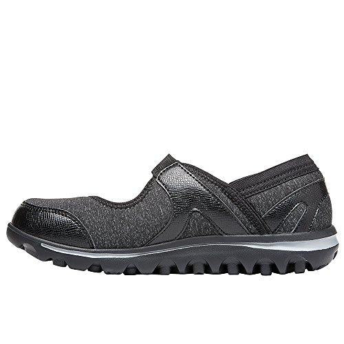 Propet Onalee - Women's Stretchable Mary Jane Shoe - Grey/Black