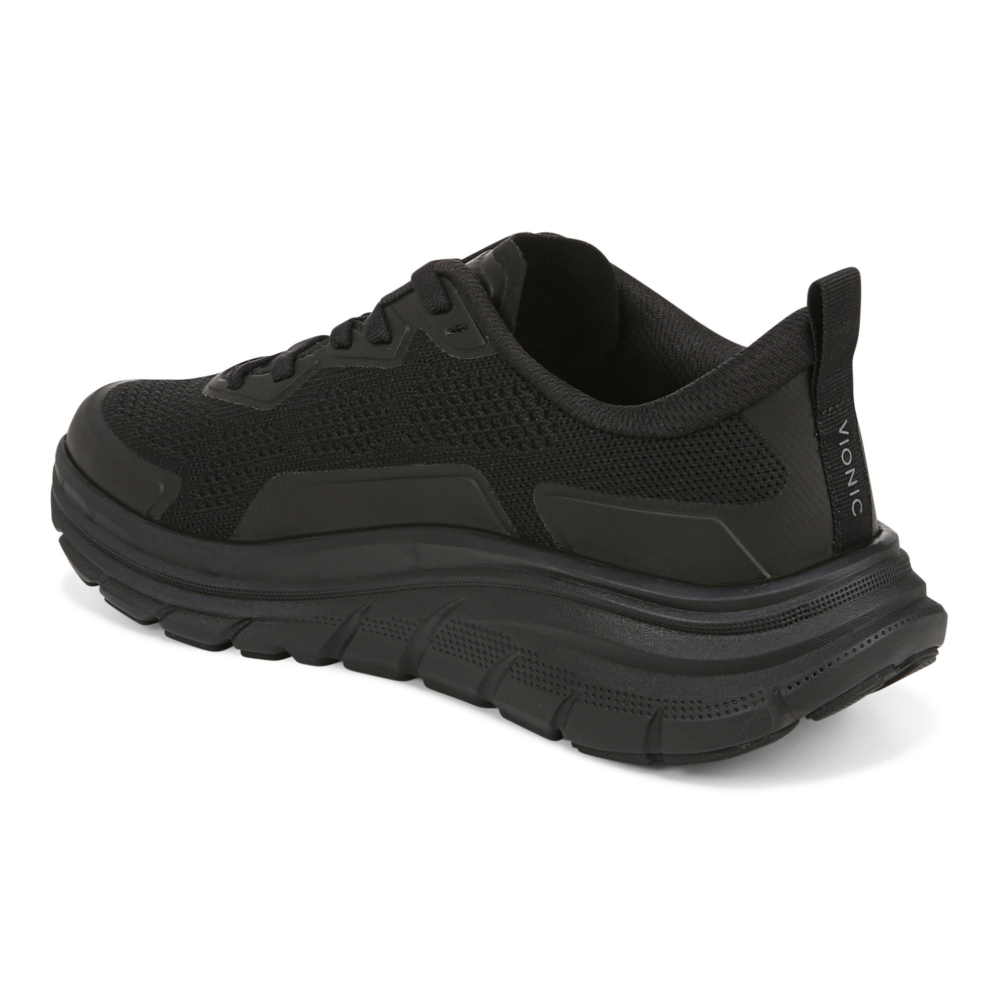 Vionic Walk Max Women's Lace Up Comfort Sneaker - Black - Back angle