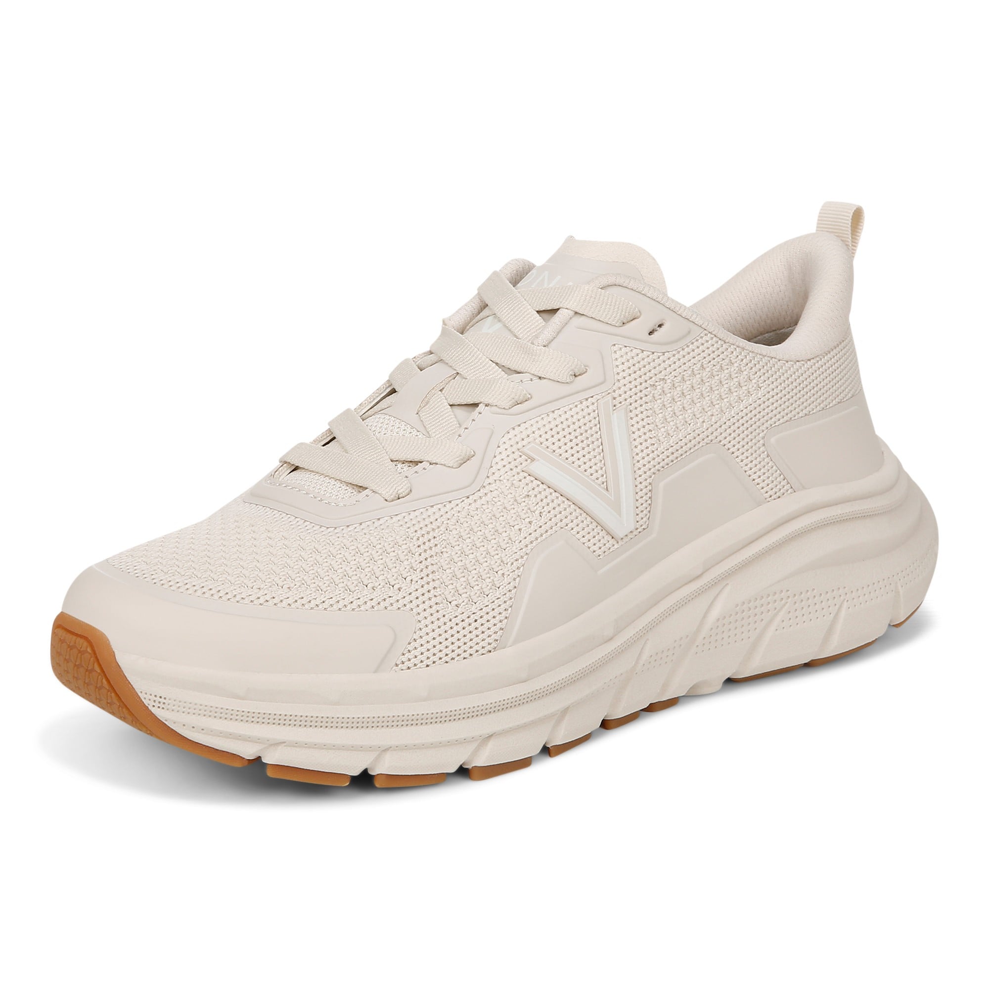Vionic Walk Max Women's Lace Up Comfort Sneaker - Cream - Left angle