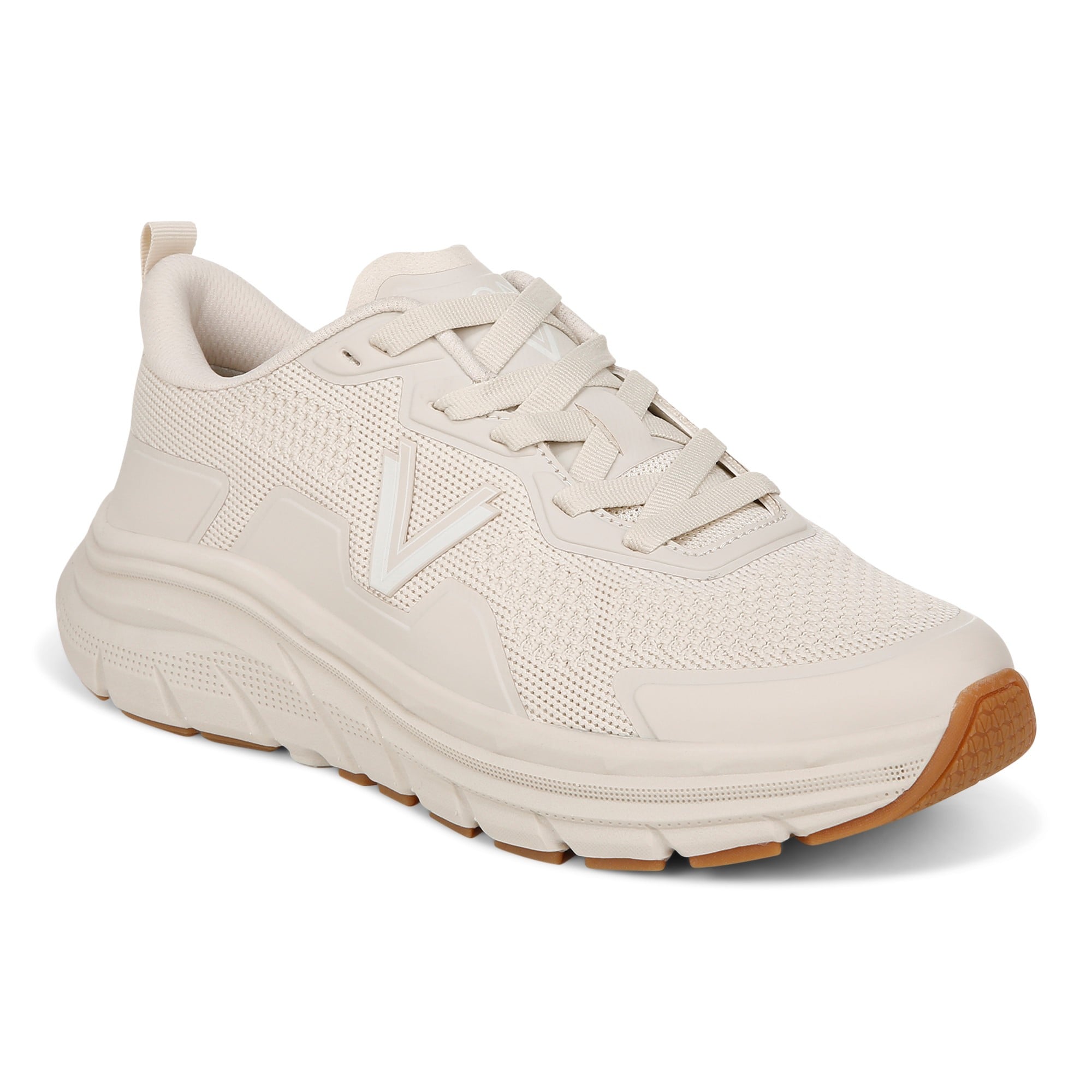 Vionic Walk Max Women's Lace Up Comfort Sneaker - Cream - Angle main